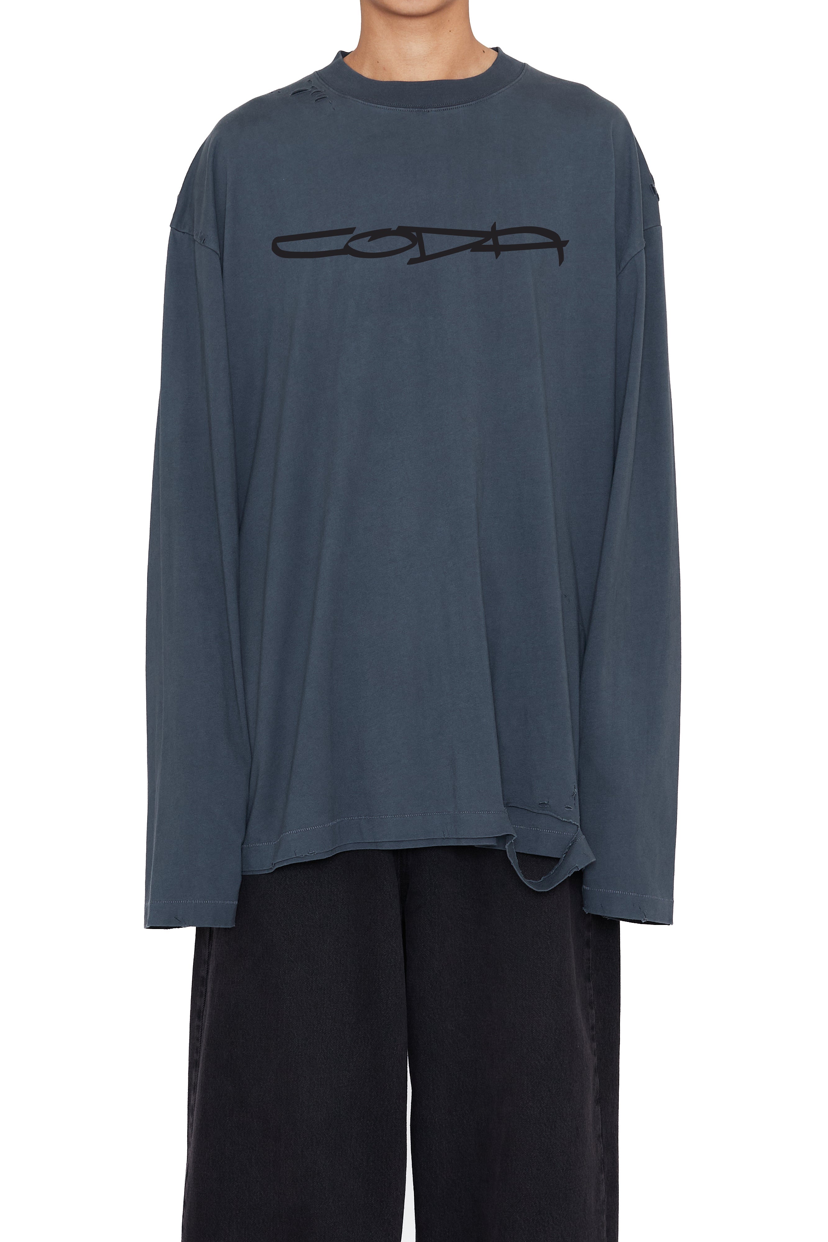 Load image into Gallery viewer, ASH GREY AGING GRAFFITI PRINTED DOUBLE LAYERED DESTROYED T-SHIRT