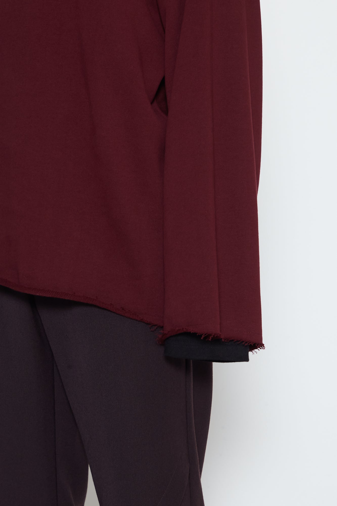 Load image into Gallery viewer, BURGUNDY OVERSIZED SIDE PANELS SWEATSHIRT
