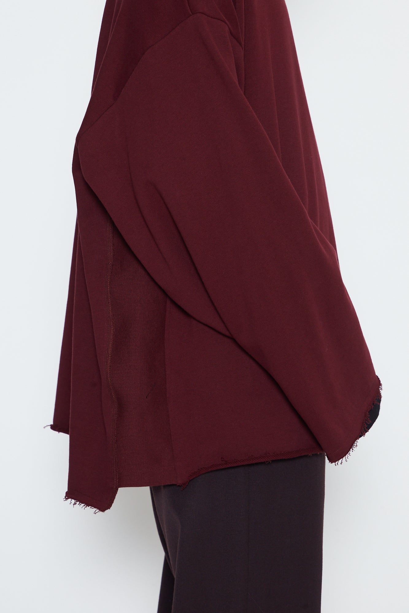 Load image into Gallery viewer, BURGUNDY OVERSIZED SIDE PANELS SWEATSHIRT