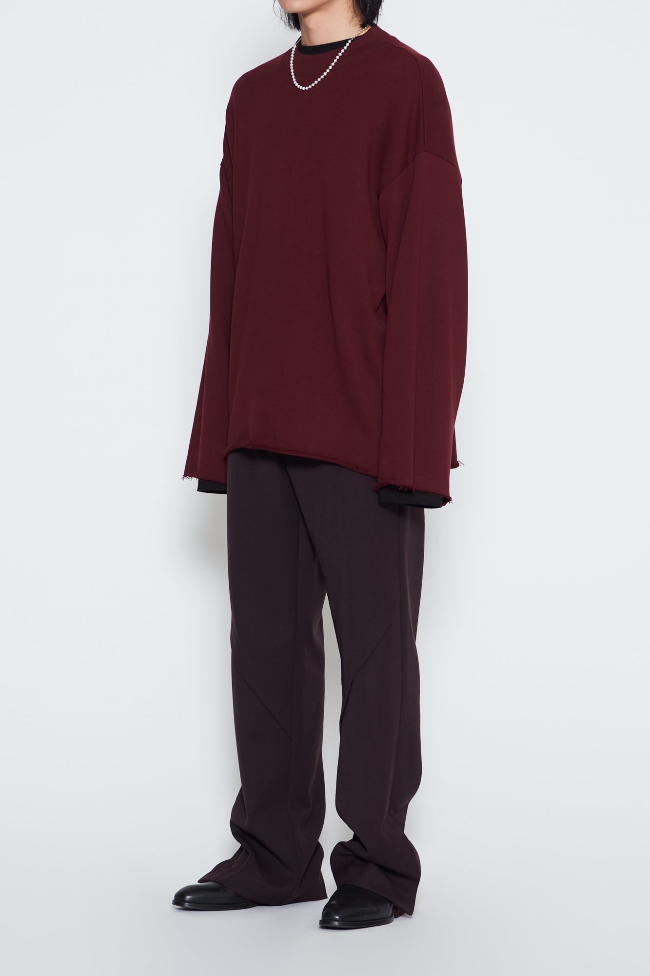 Load image into Gallery viewer, BURGUNDY OVERSIZED SIDE PANELS SWEATSHIRT