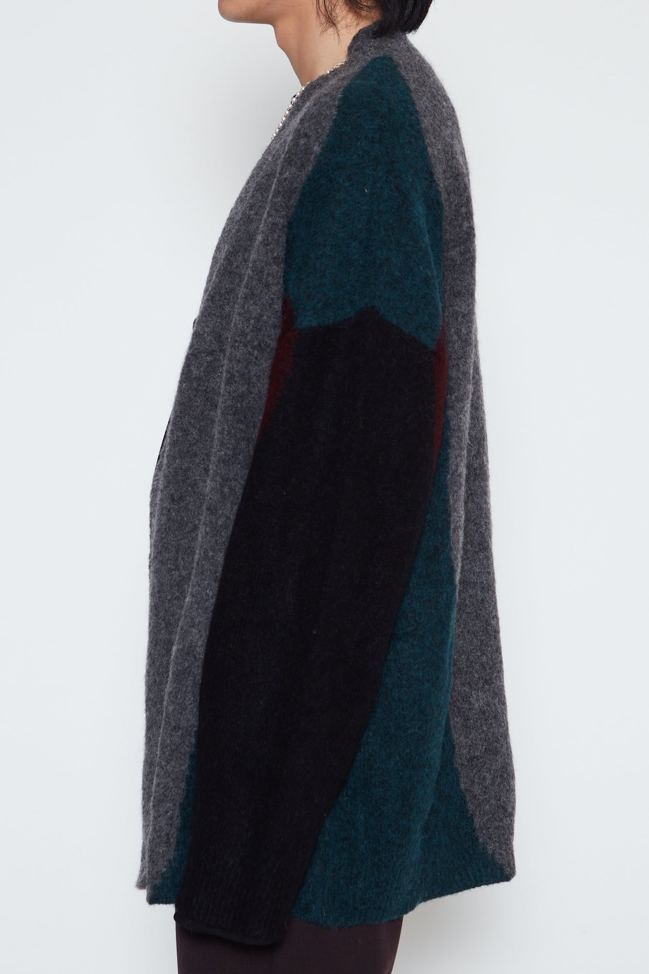 Load image into Gallery viewer, GREY BABY ALPACA MOHAIR STERN CARDIGAN