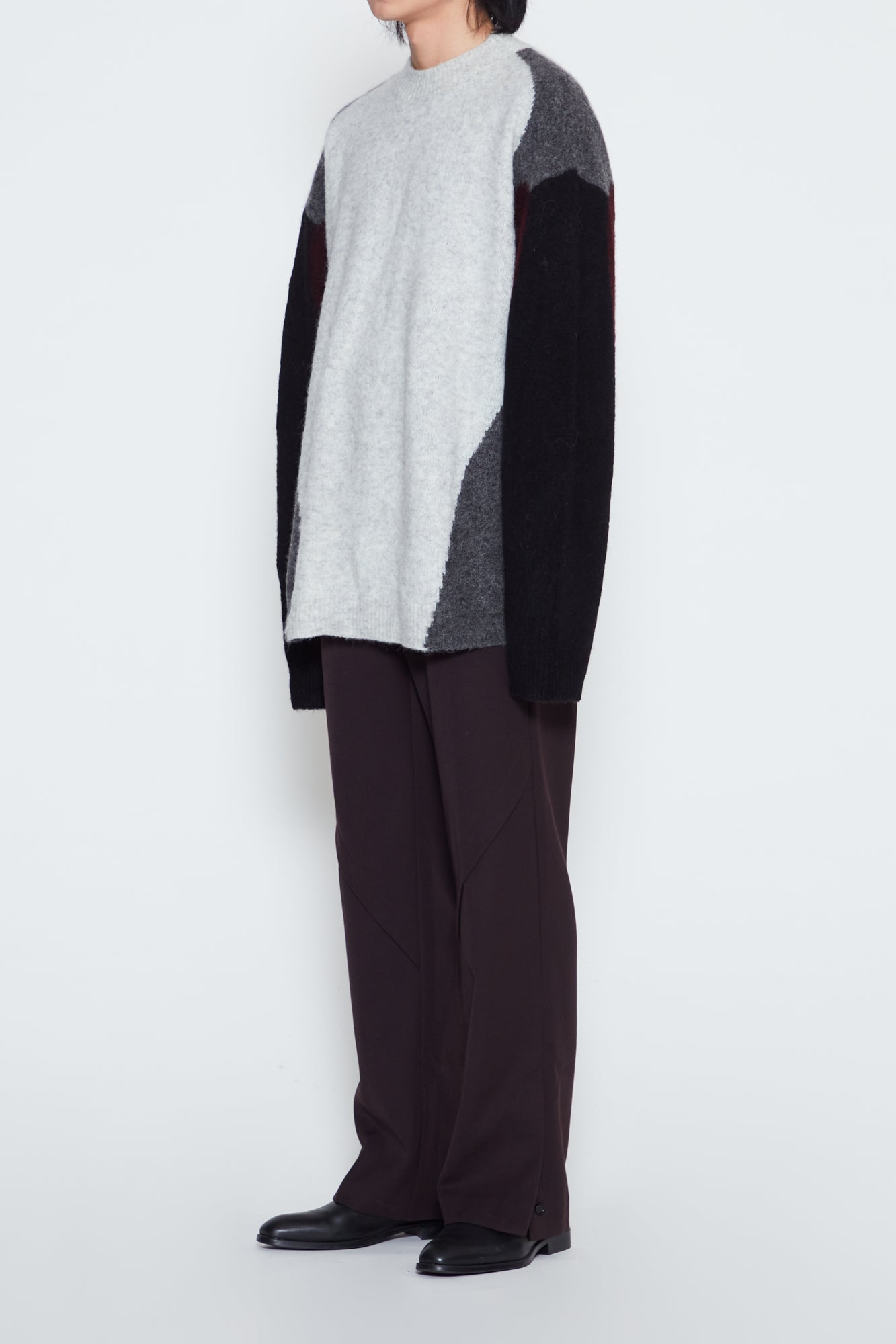 Load image into Gallery viewer, LIGHT GREY BABY ALPACA MOHAIR STERN MOCK-NECK SWEATER