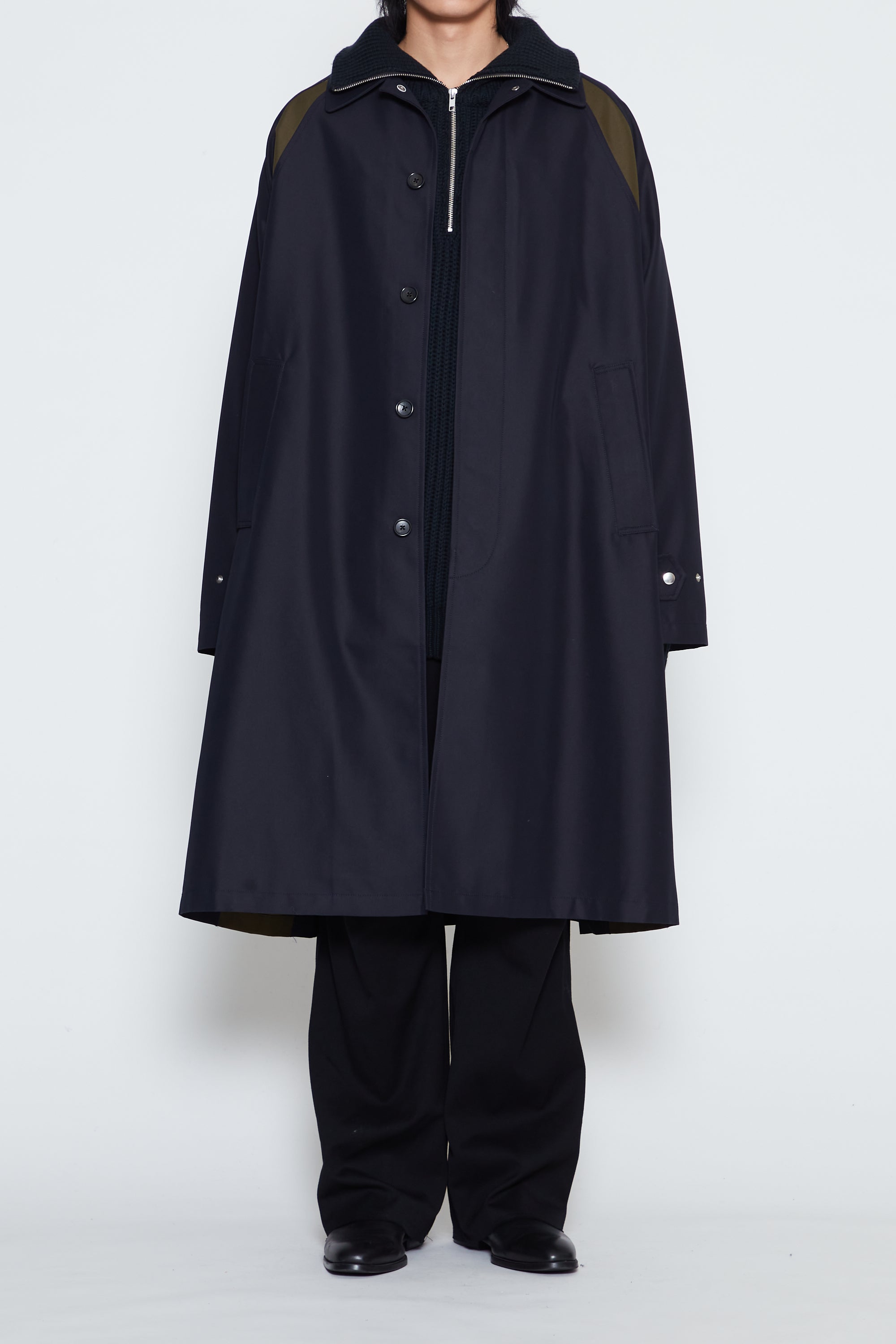 DARK NAVY NACELLE TRENCH COAT