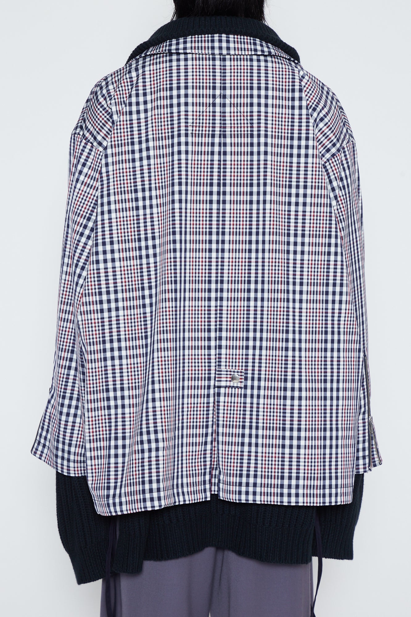 NAVY WHITE CHECK BELLCORE JACKET