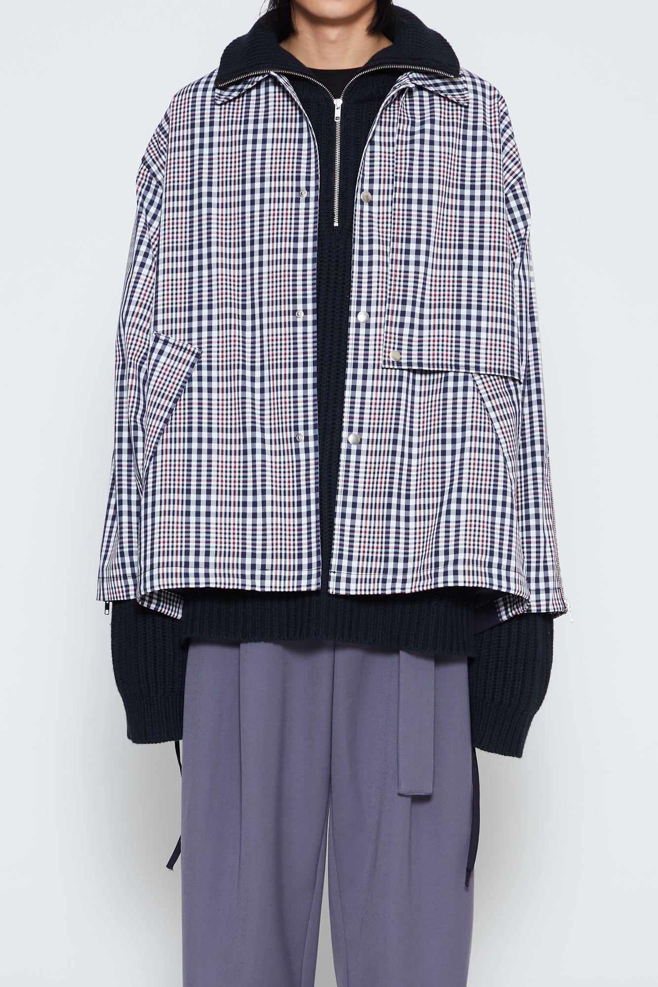 Load image into Gallery viewer, NAVY WHITE CHECK BELLCORE JACKET