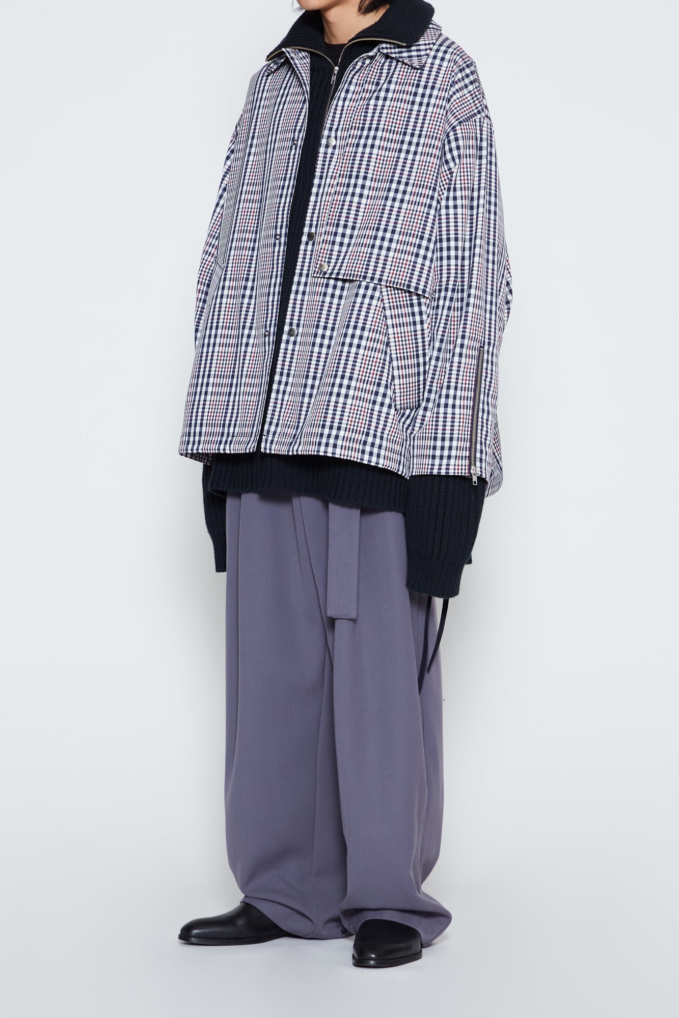 Load image into Gallery viewer, NAVY WHITE CHECK BELLCORE JACKET