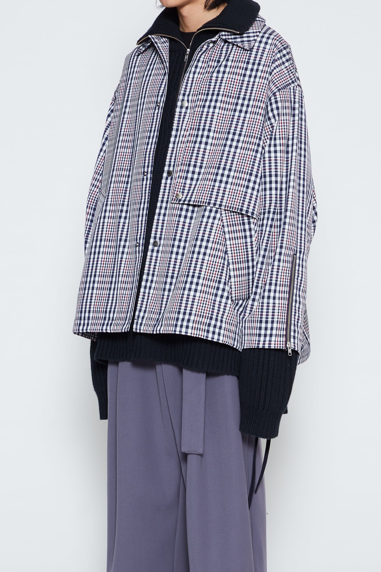 NAVY WHITE CHECK BELLCORE JACKET