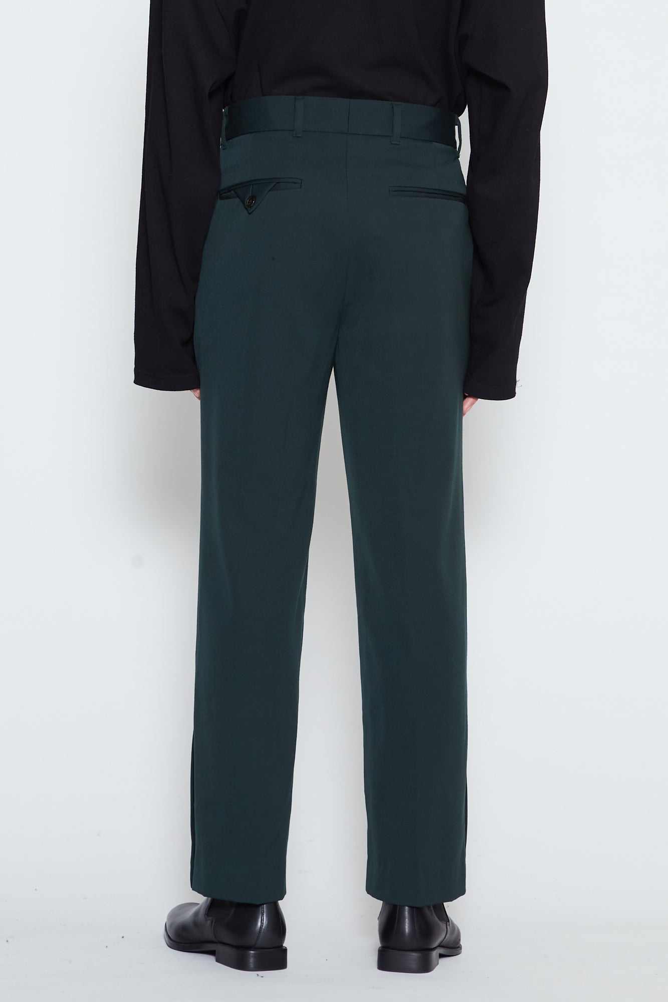 GREEN  SNAP BUTTON SIDE SLIT SLACKS