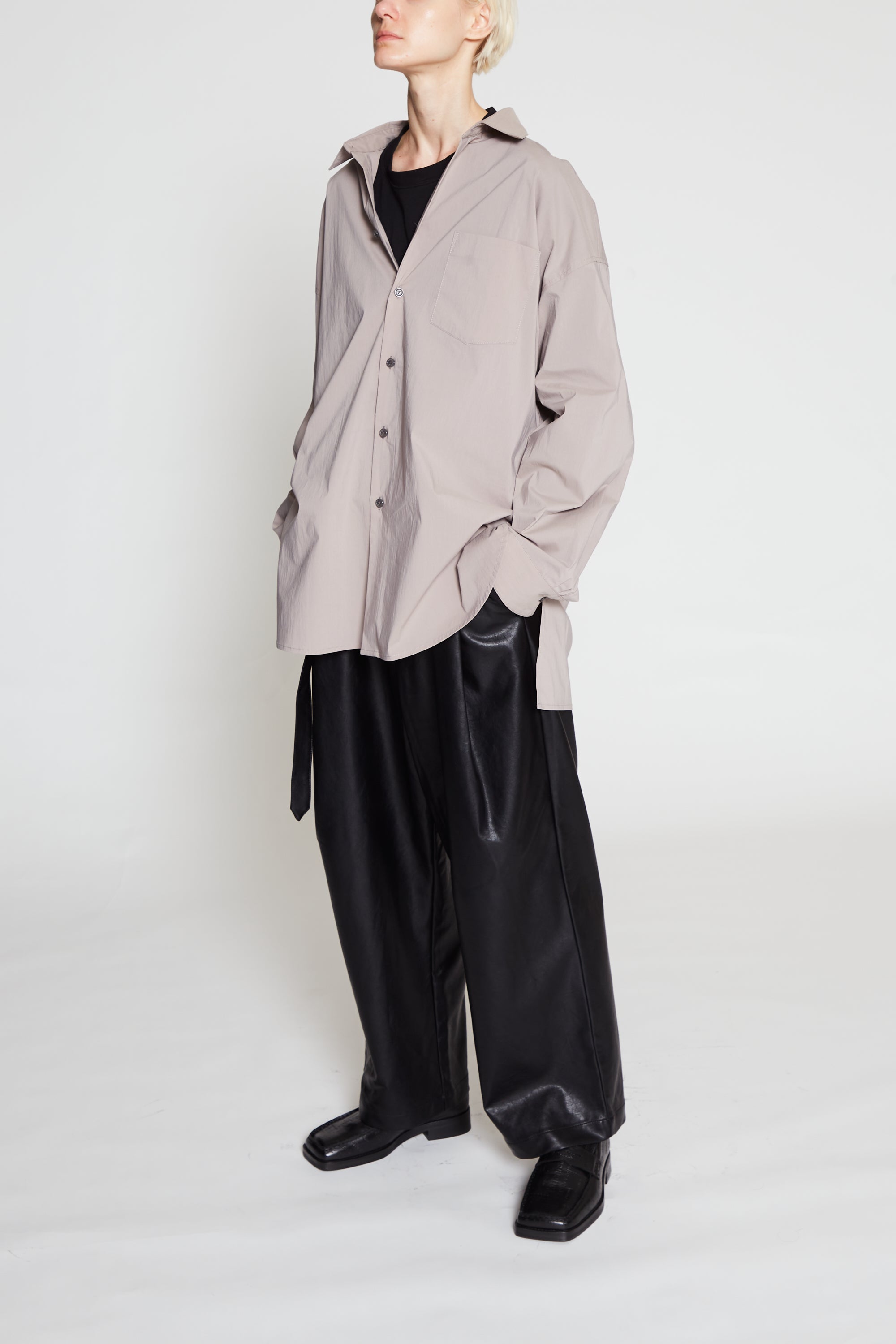 CODA X WHITE NOISE RECORDS GREY NYLON BACK YOKE SHIRT