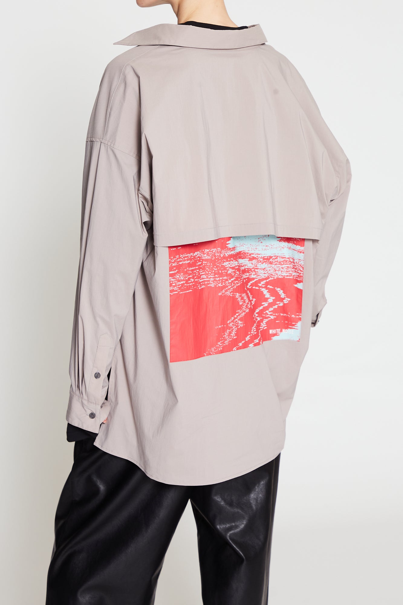 CODA X WHITE NOISE RECORDS GREY NYLON BACK YOKE SHIRT