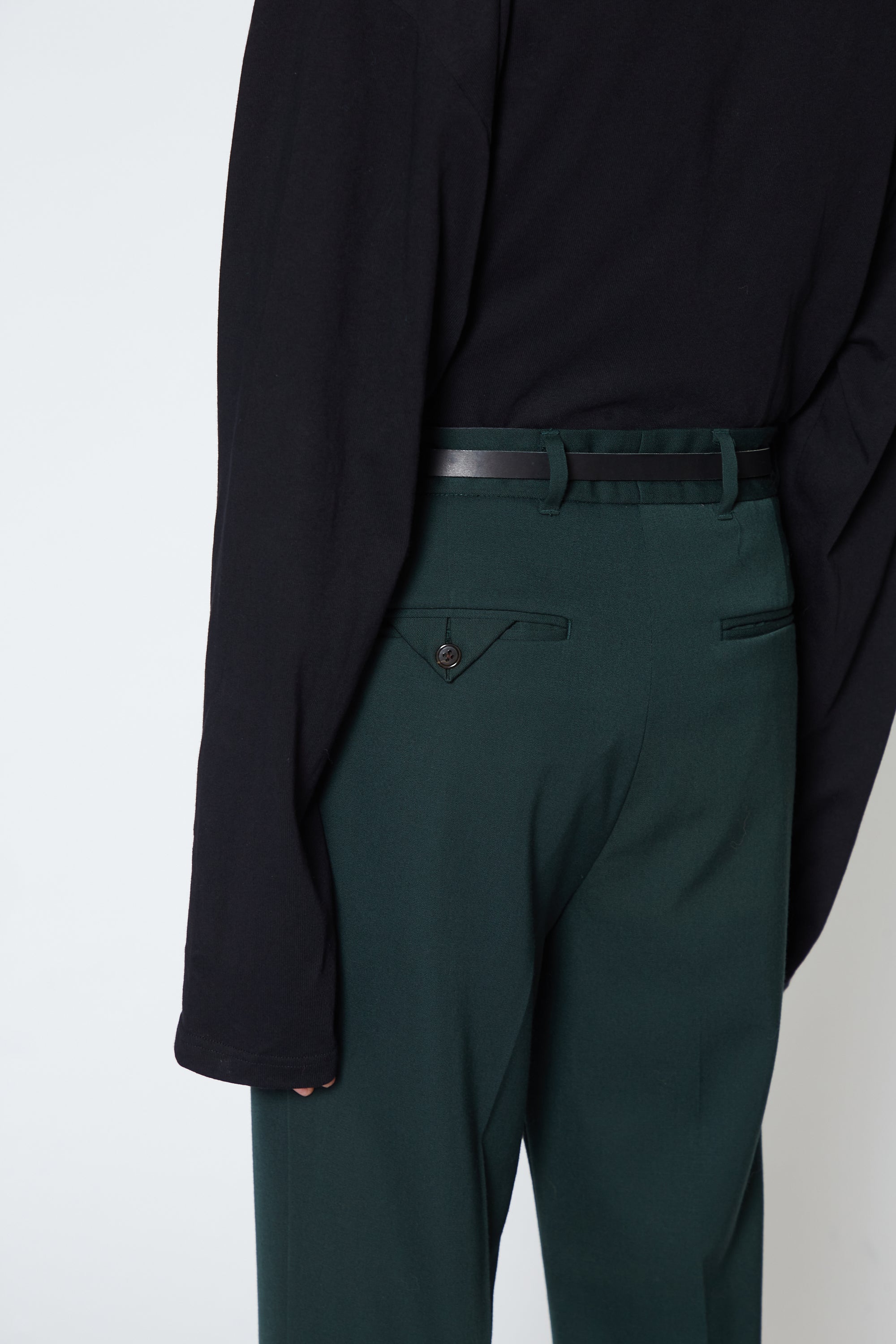 GREEN  SNAP BUTTON SIDE SLIT SLACKS