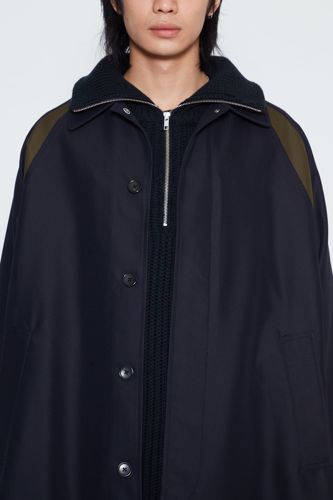 Load image into Gallery viewer, DARK NAVY NACELLE TRENCH COAT