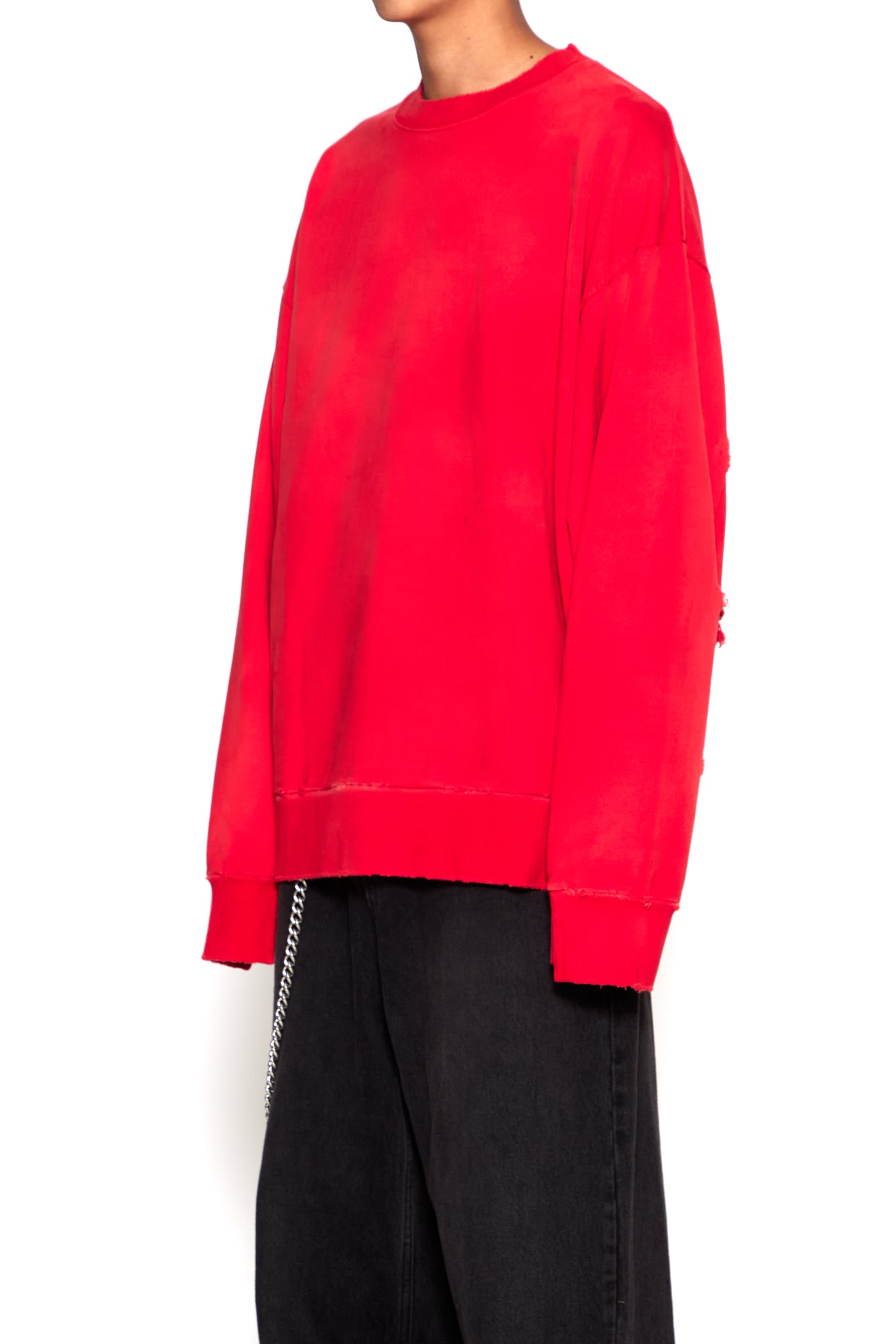 Load image into Gallery viewer, RED WASHED DISTRESSED AGING SWEATSHIRT

