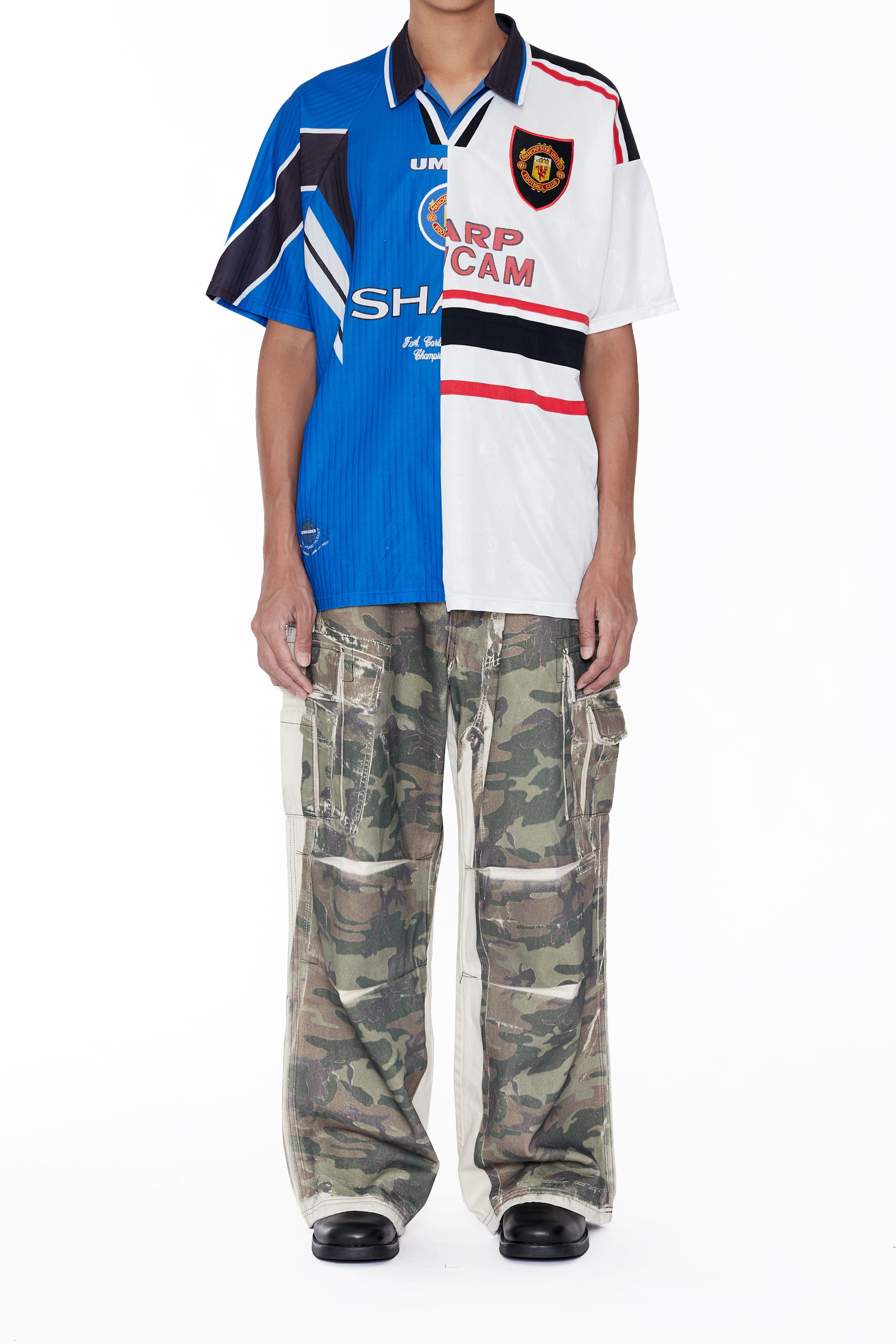 Load image into Gallery viewer, RECONSTRUCTED HYBRID VINTAGE SHORTSLEEVE FOOTBALL JERSEY (MANCHESTER UNITED B)
