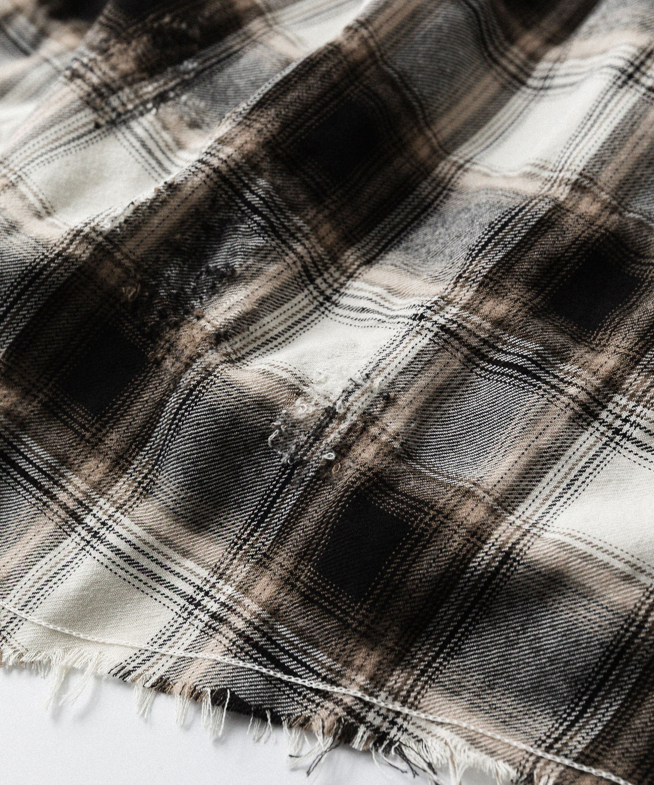 BEIGE GREY CHECKED WASHED THRASHED
STRUCTURED SHIRT