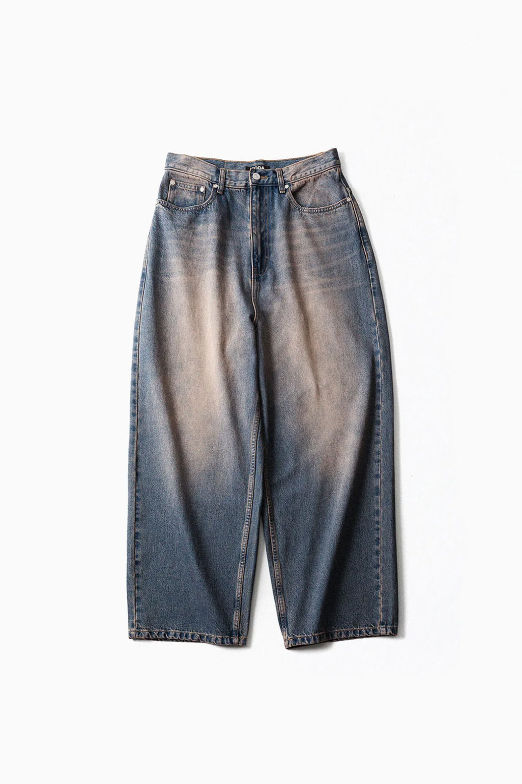 DUST INDIGO ACID WASHED EXTENDED CUT LUFT JEANS