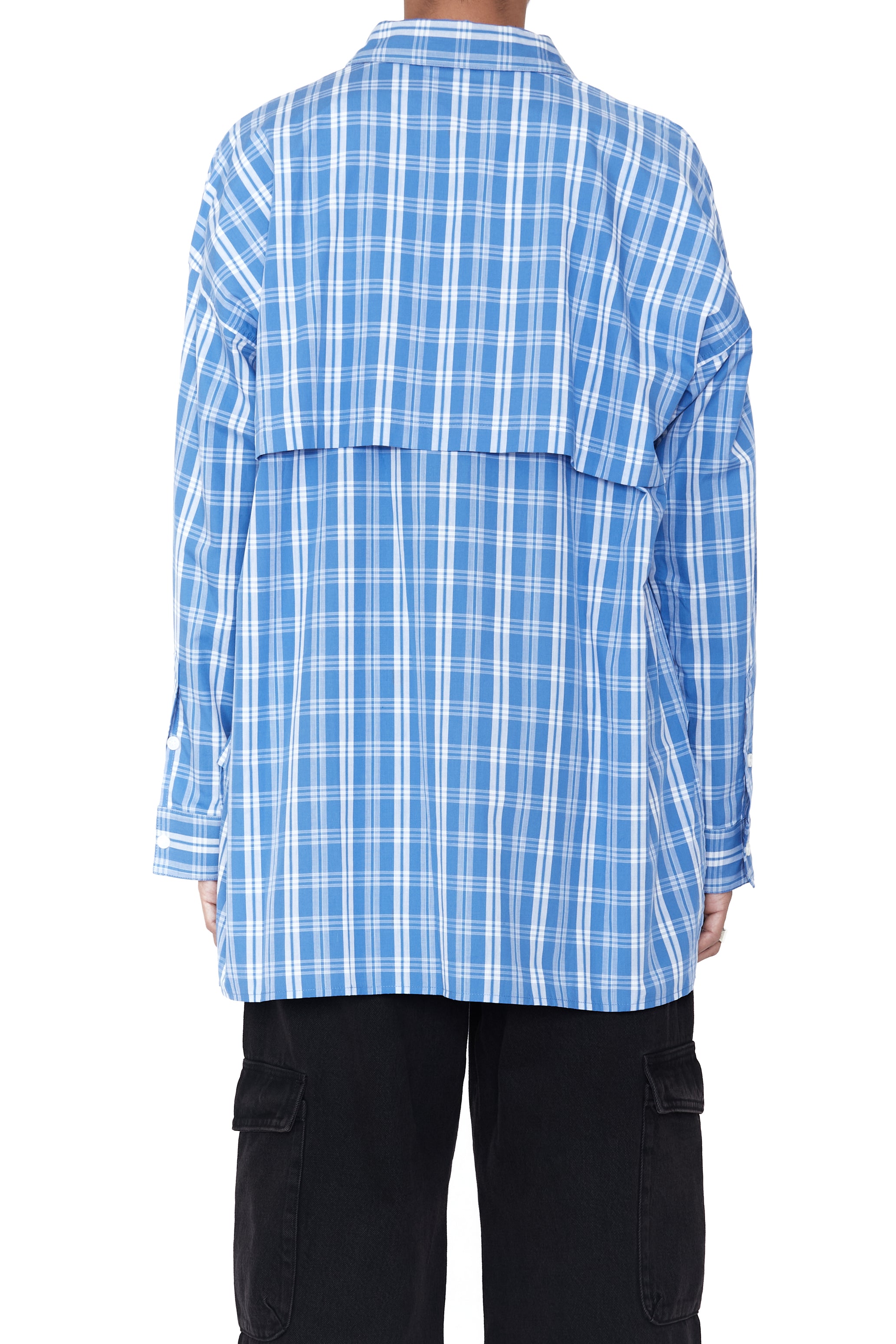 BLUE CHECK BACK YOKE SHIRT