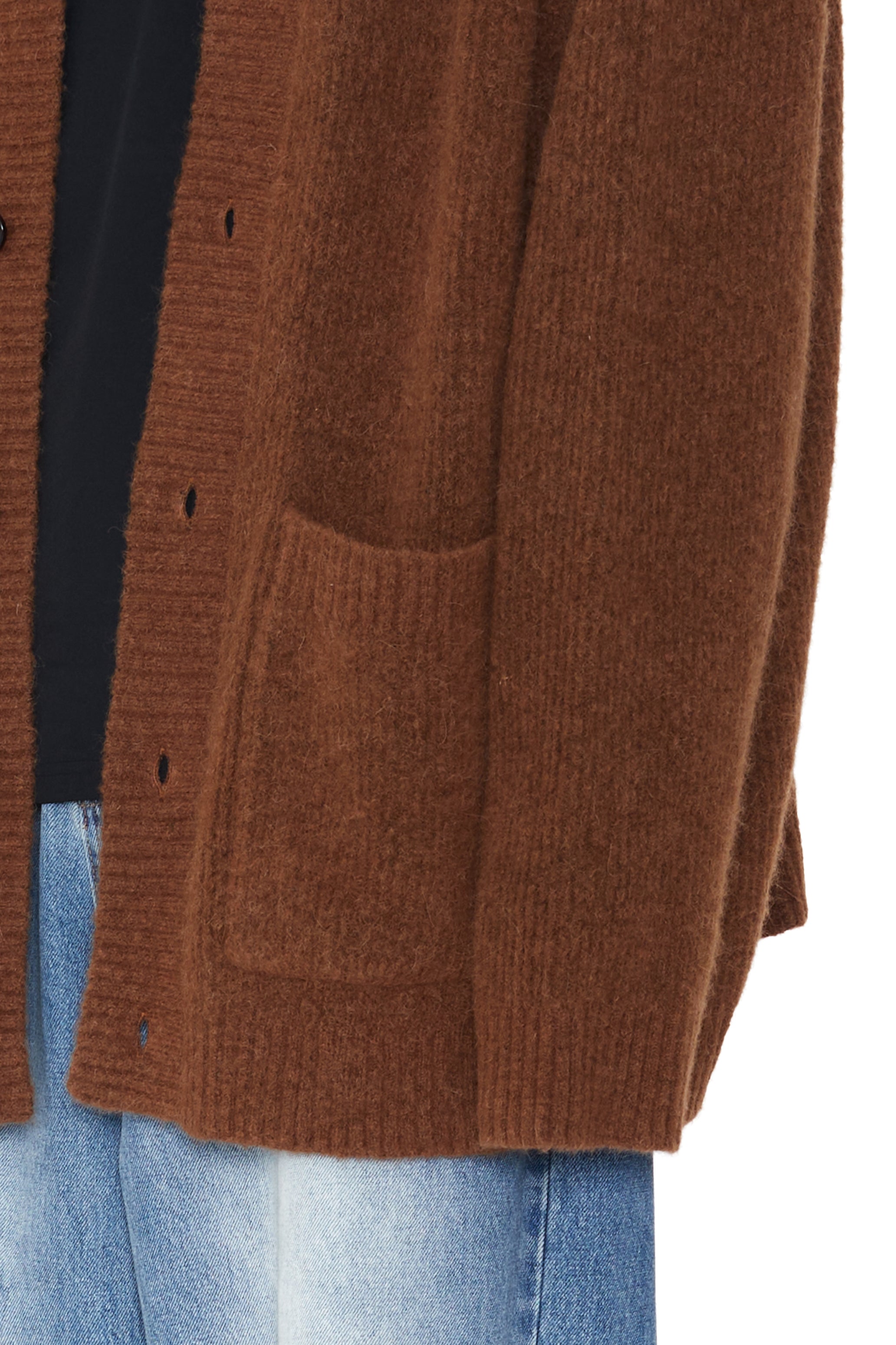 BROWN BABY ALPACA MOHAIR CABIN CARDIGAN