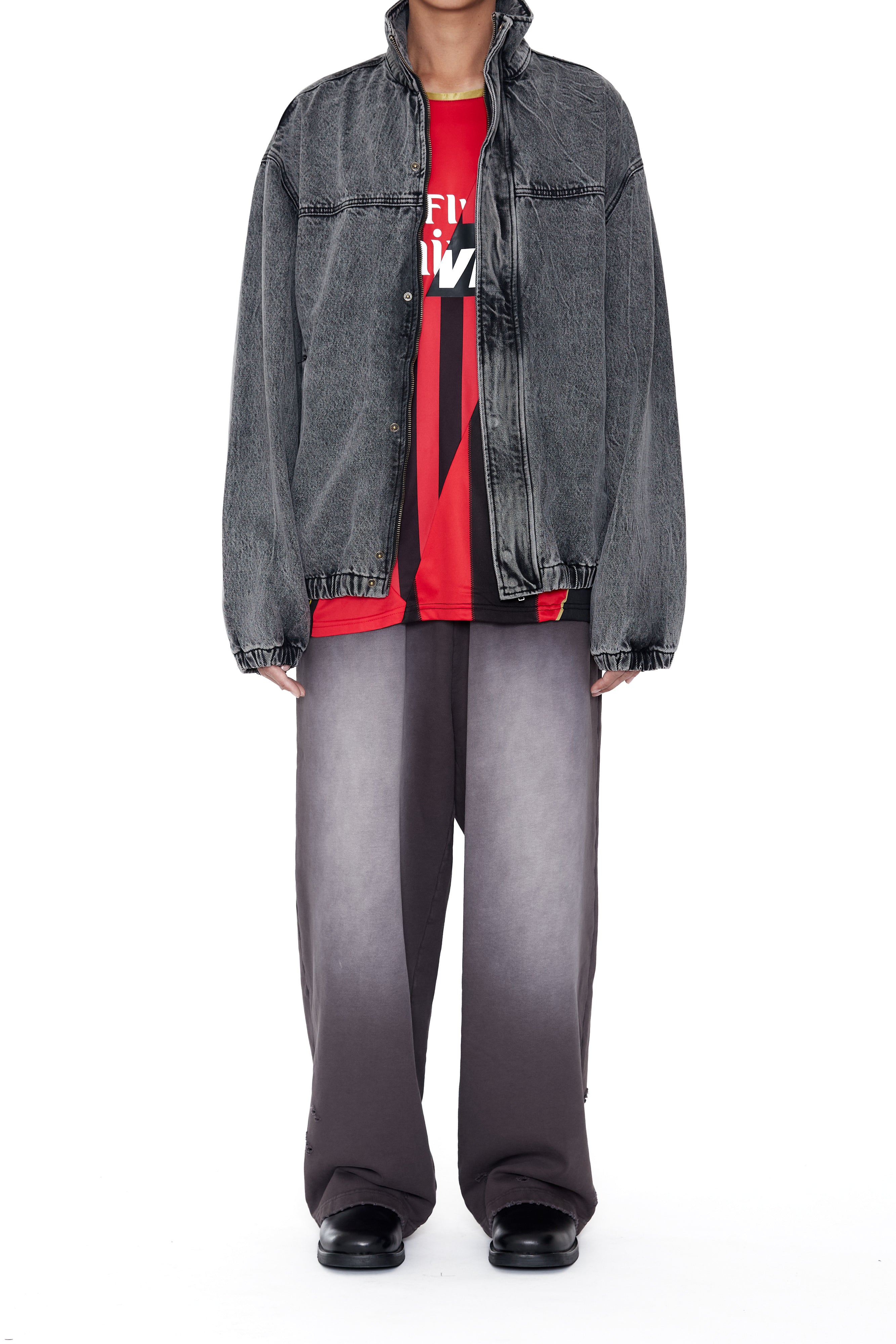 Load image into Gallery viewer, WORN BLACK AGING FADED DAMAGED SWEATPANTS
