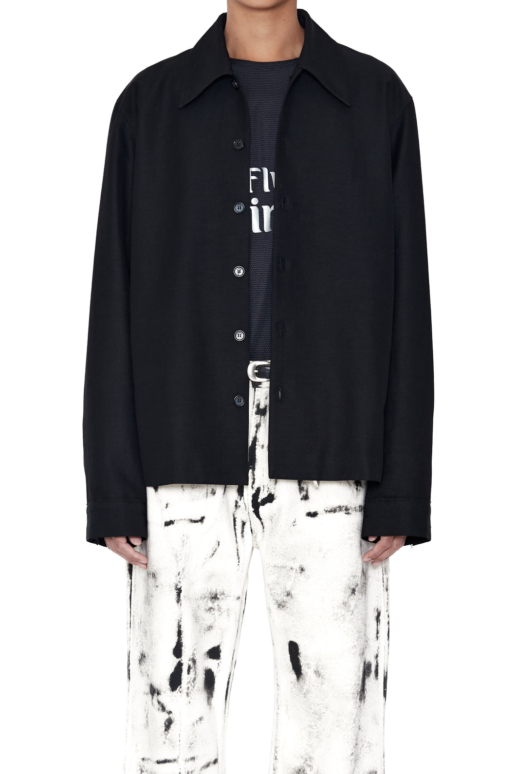 BLACK CUT OUT TIERED JACKET