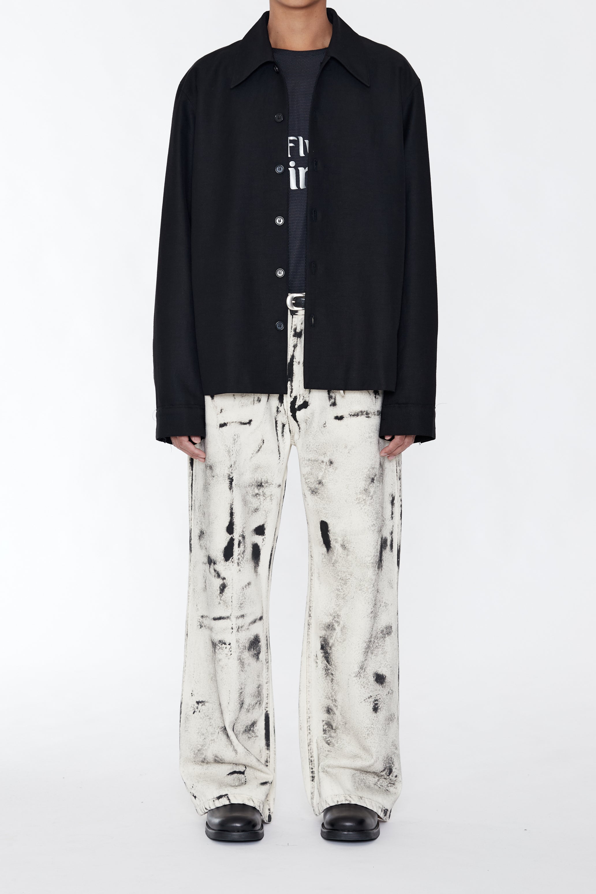 BLACK CUT OUT TIERED JACKET