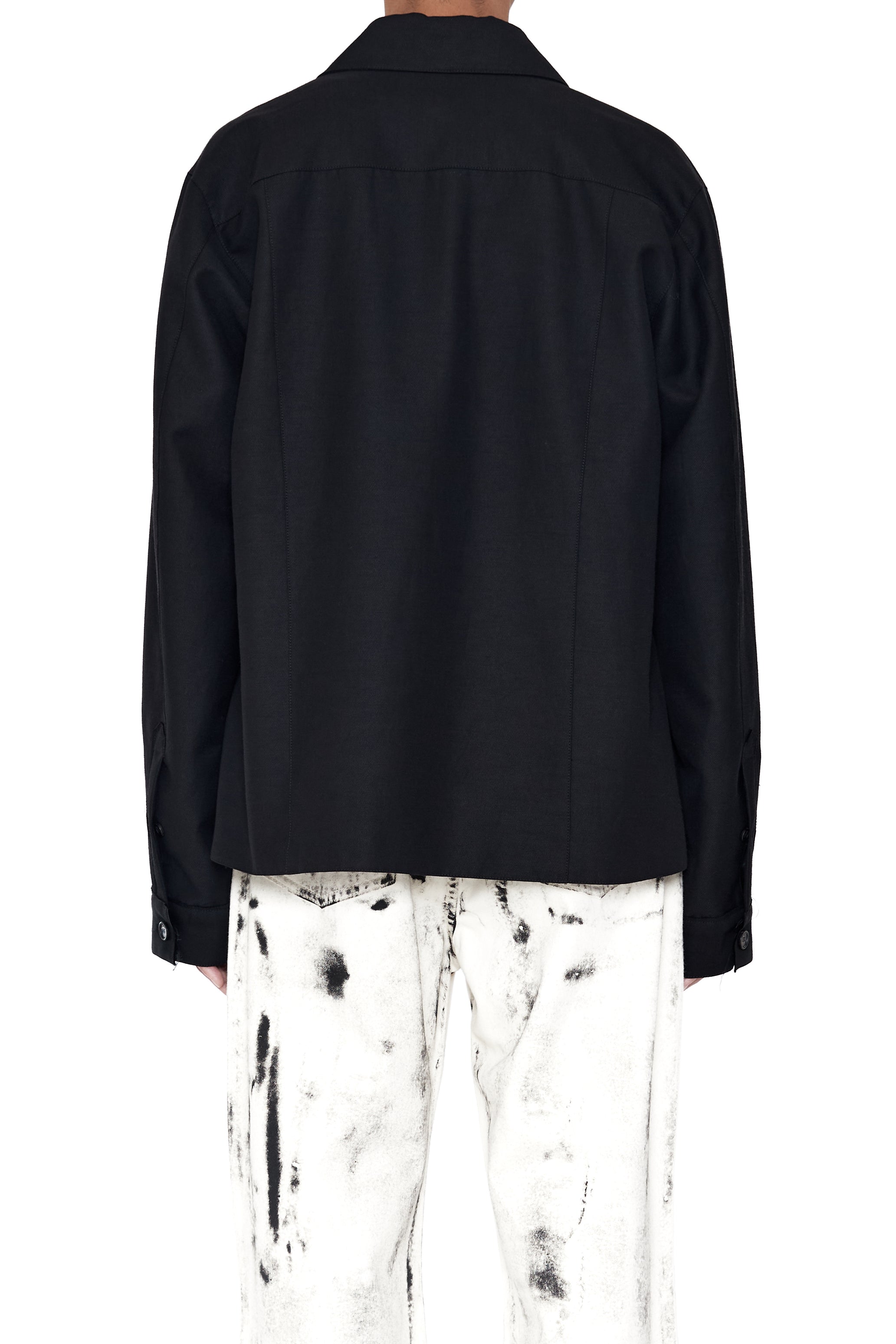 BLACK CUT OUT TIERED JACKET