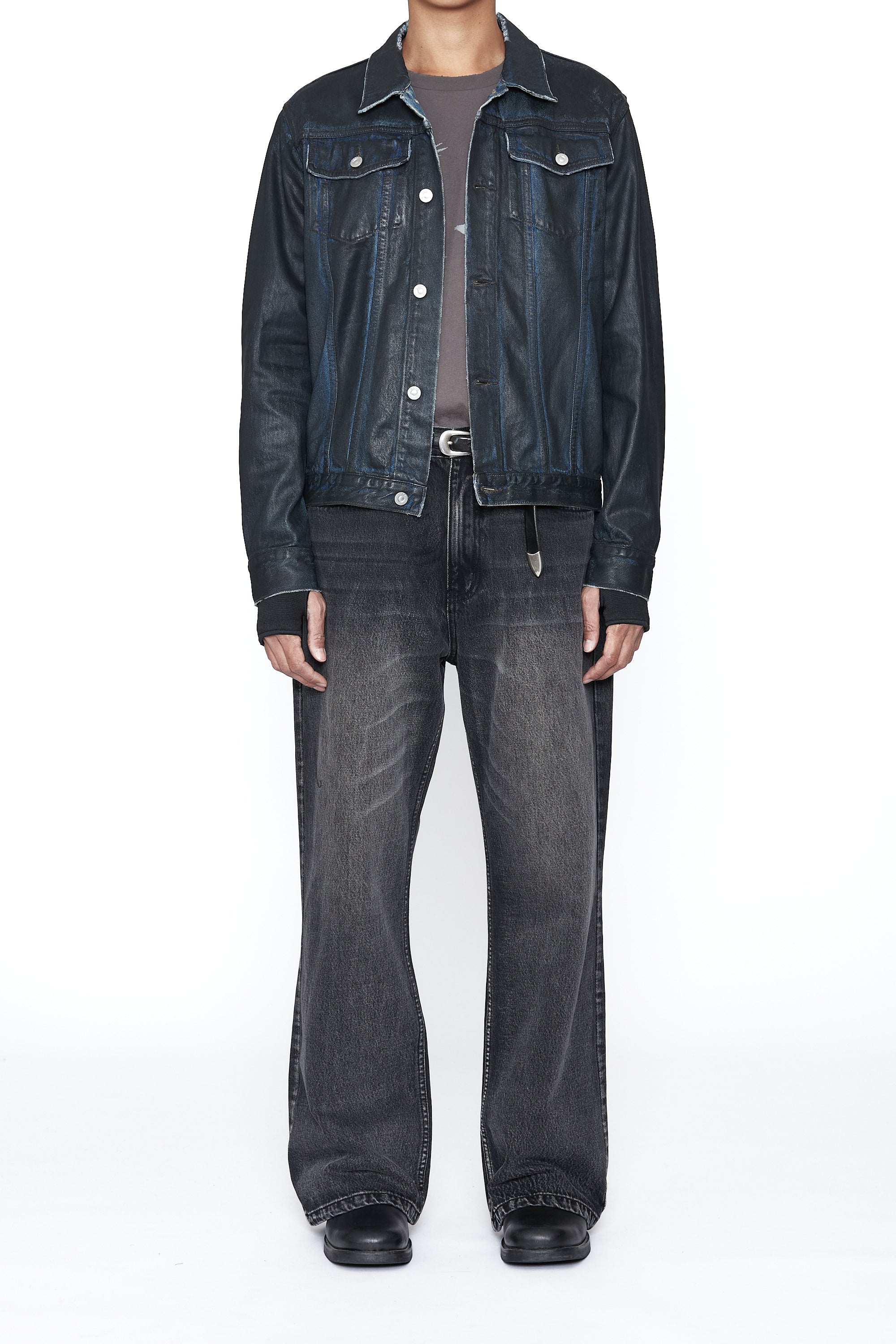 Load image into Gallery viewer, WAXED OFFSET DENIM REVERB JACKET
