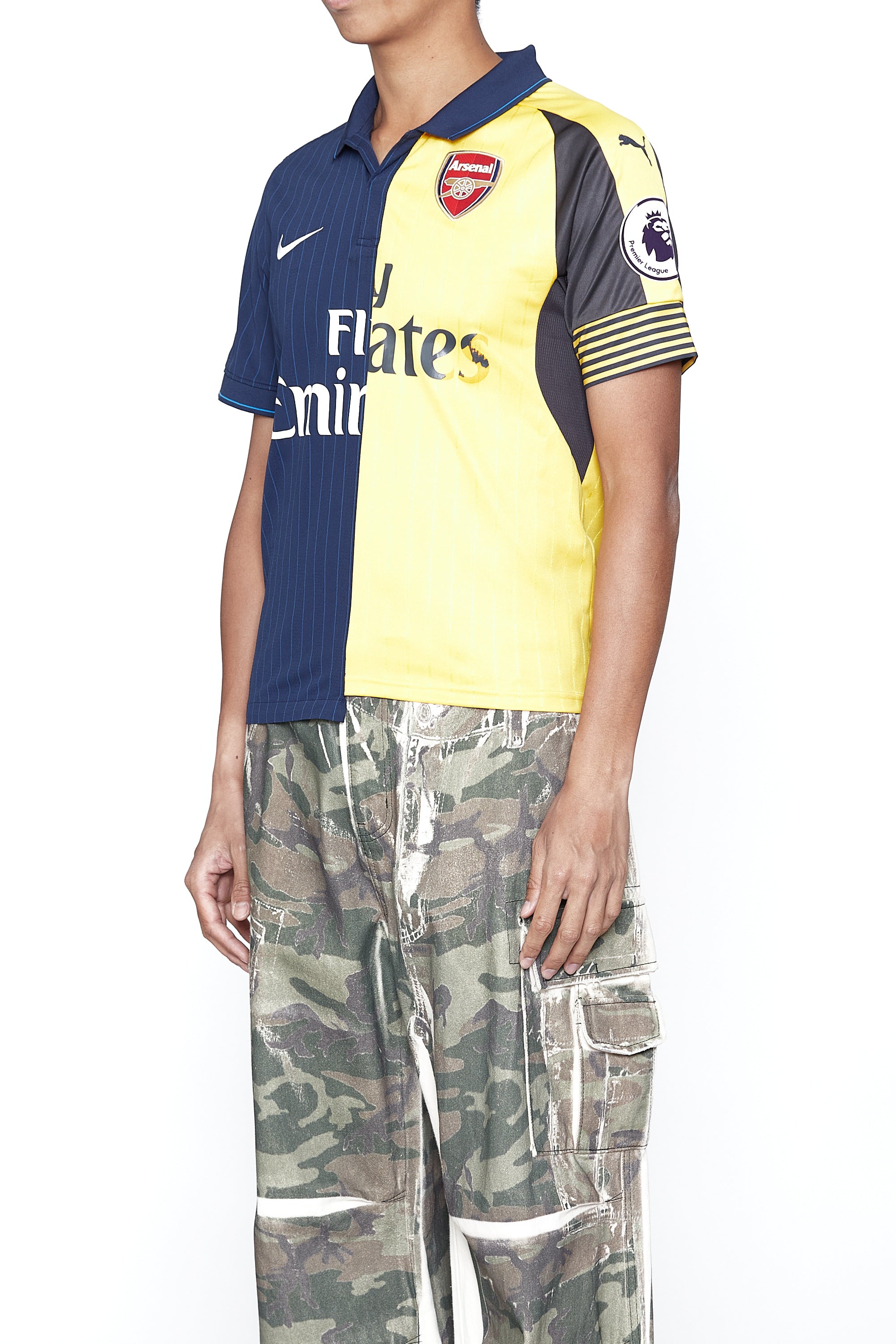 RECONSTRUCTED HYBRID VINTAGE SHRUNKEN SHORTSLEEVE FOOTBALL JERSEY (ARSENAL A)