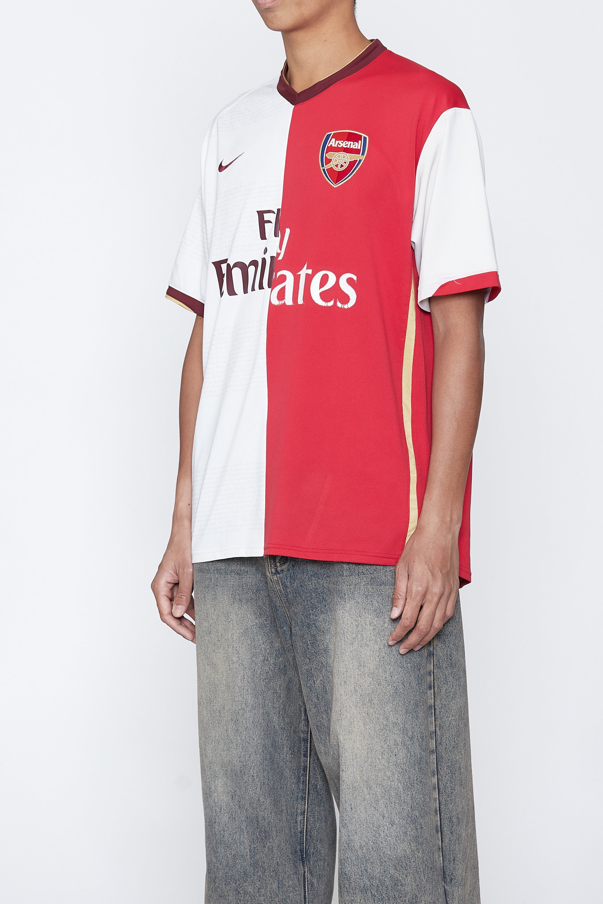 Load image into Gallery viewer, RECONSTRUCTED HYBRID VINTAGE SHORTSLEEVE FOOTBALL JERSEY (ARSENAL C)
