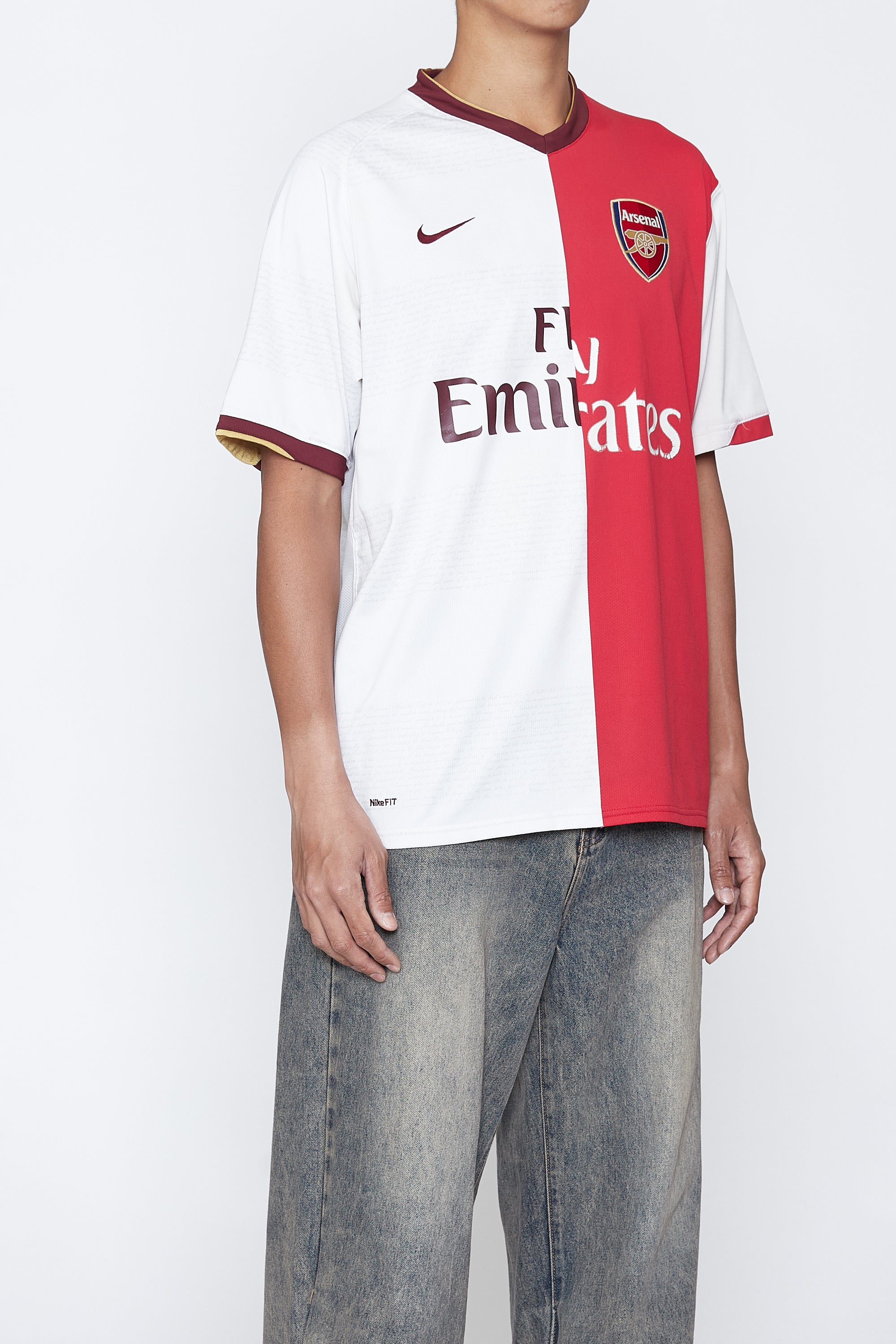 RECONSTRUCTED HYBRID VINTAGE SHORTSLEEVE FOOTBALL JERSEY (ARSENAL C)