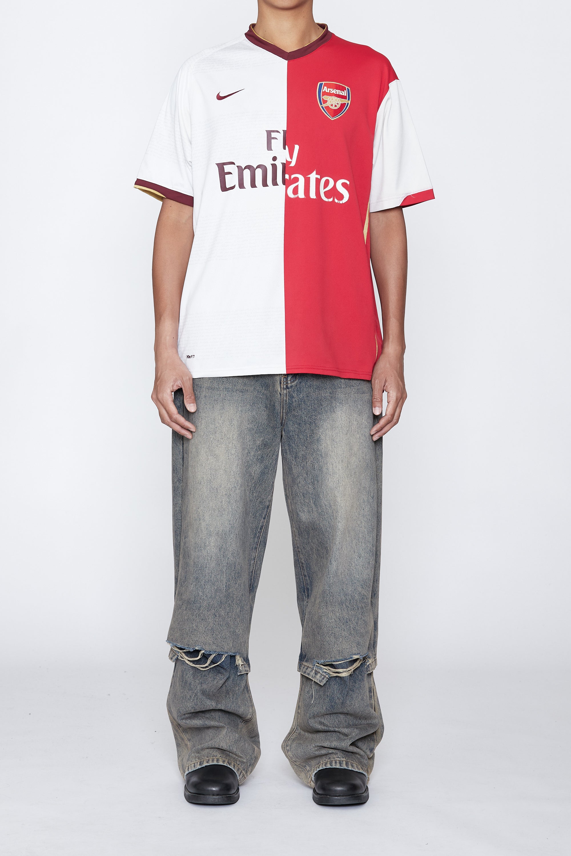 RECONSTRUCTED HYBRID VINTAGE SHORTSLEEVE FOOTBALL JERSEY (ARSENAL C)