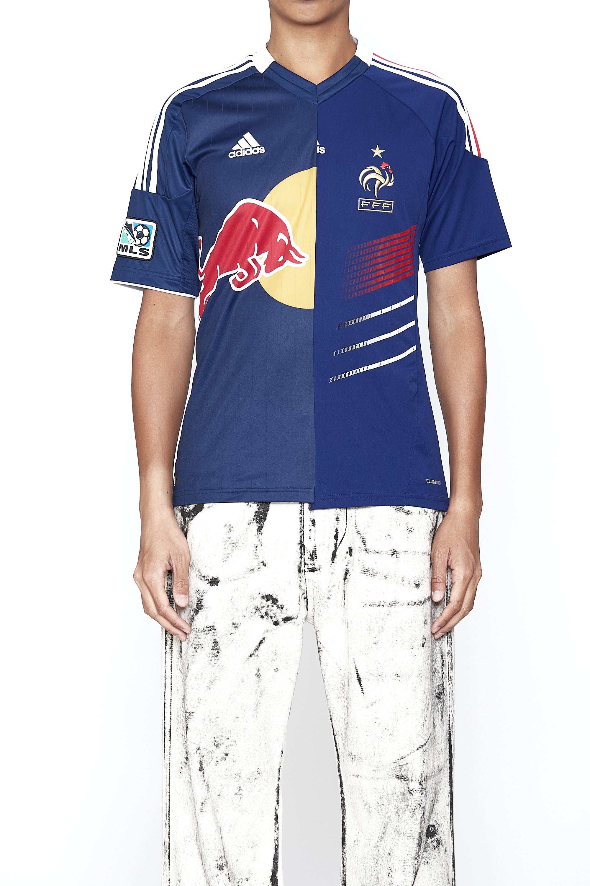RECONSTRUCTED HYBRID VINTAGE SHRUNKEN SHORTSLEEVE FOOTBALL JERSEY (THIERRY HENRY B)