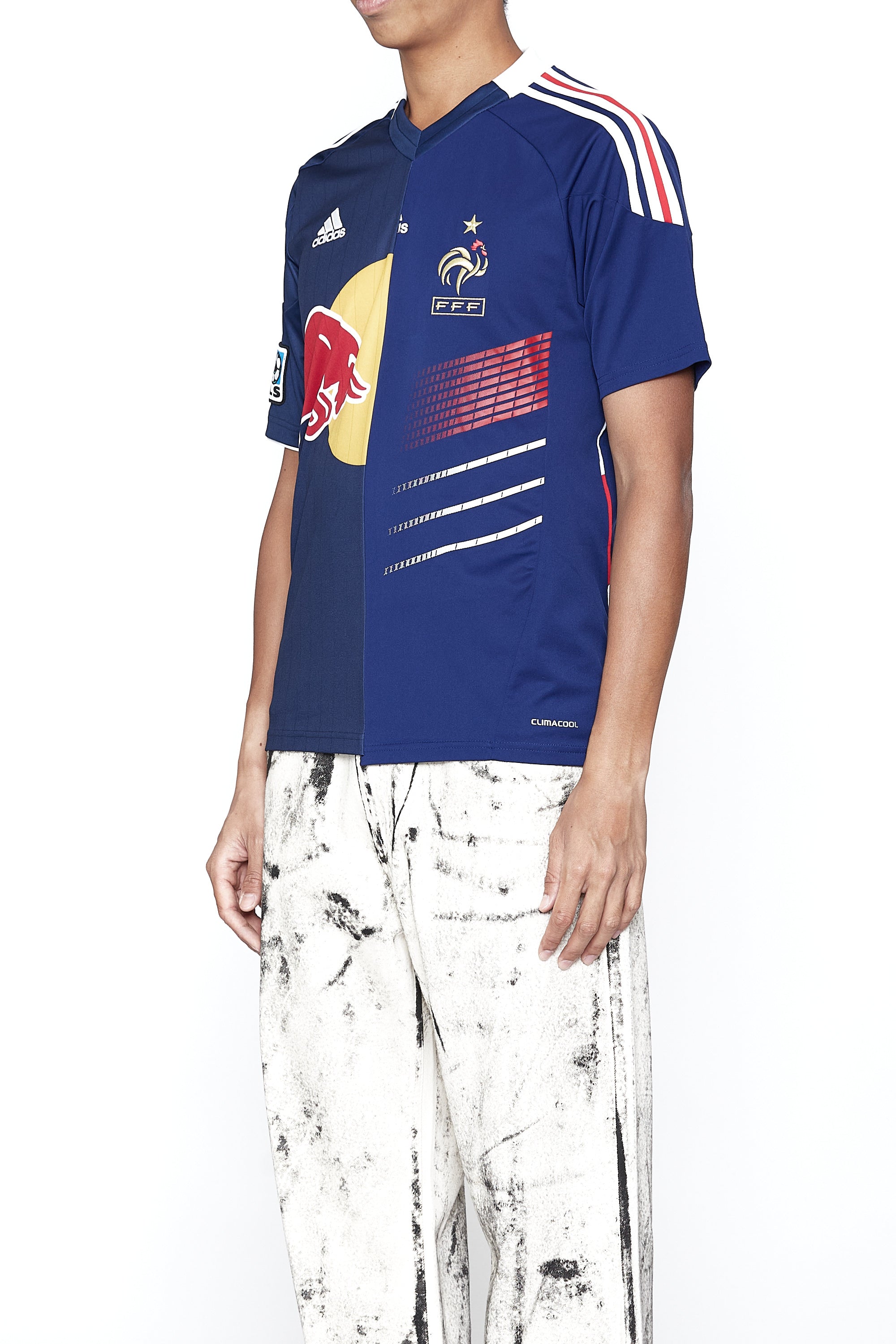 Load image into Gallery viewer, RECONSTRUCTED HYBRID VINTAGE SHRUNKEN SHORTSLEEVE FOOTBALL JERSEY (THIERRY HENRY B)
