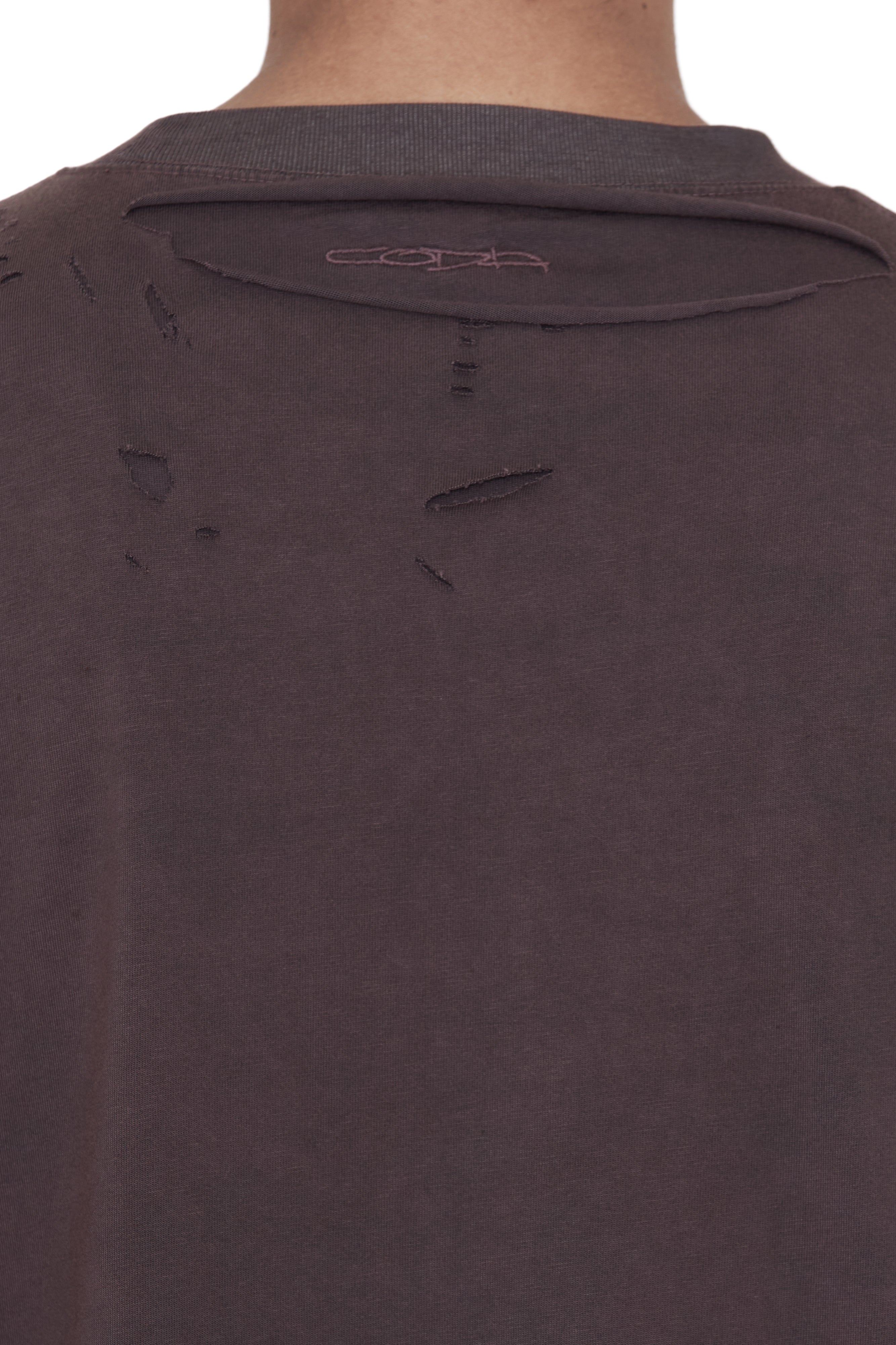 Load image into Gallery viewer, GREY AGING DOUBLE LAYERED DESTROYED T-SHIRT
