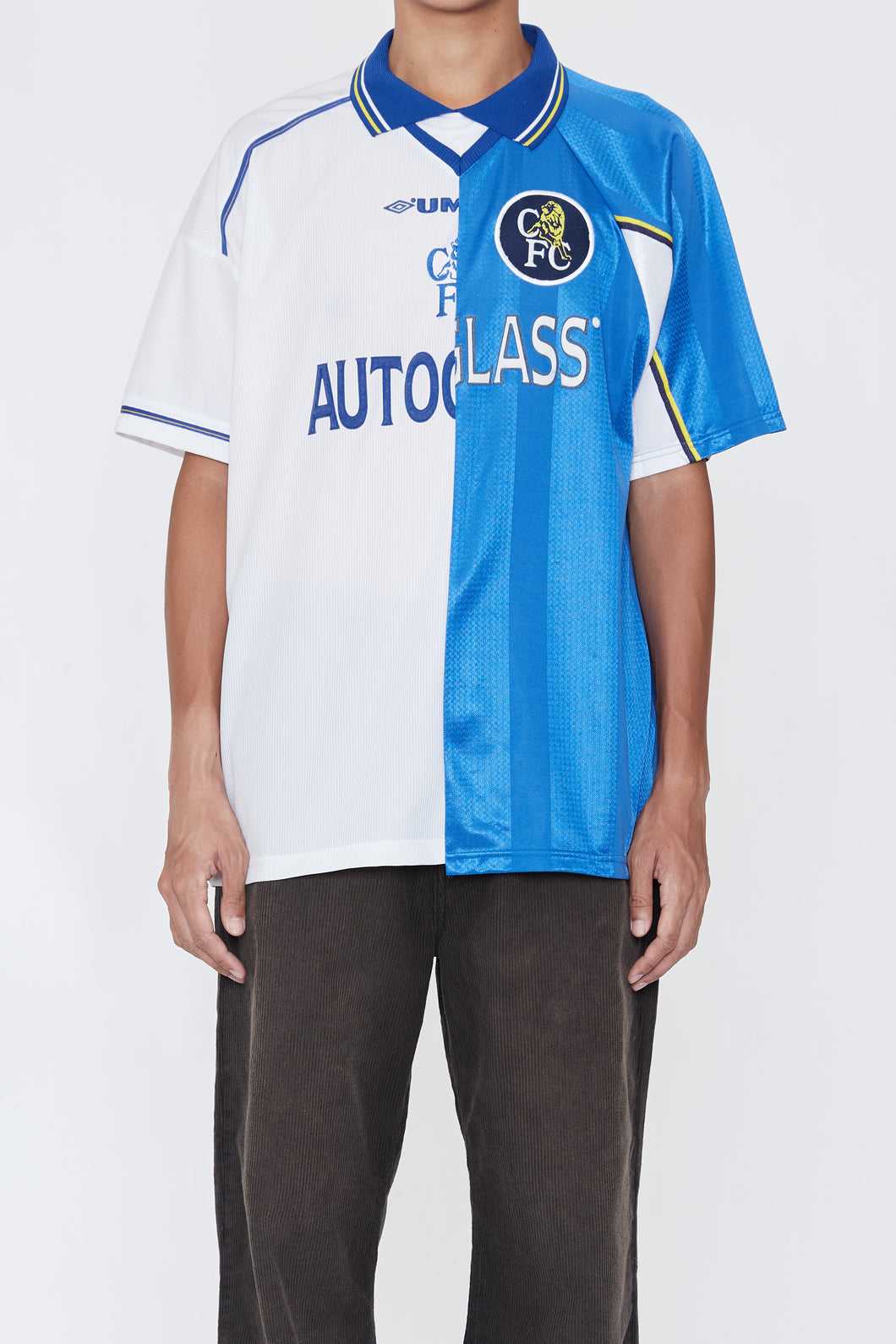 RECONSTRUCTED HYBRID VINTAGE SHORTSLEEVE FOOTBALL JERSEY (CHELSEA A)