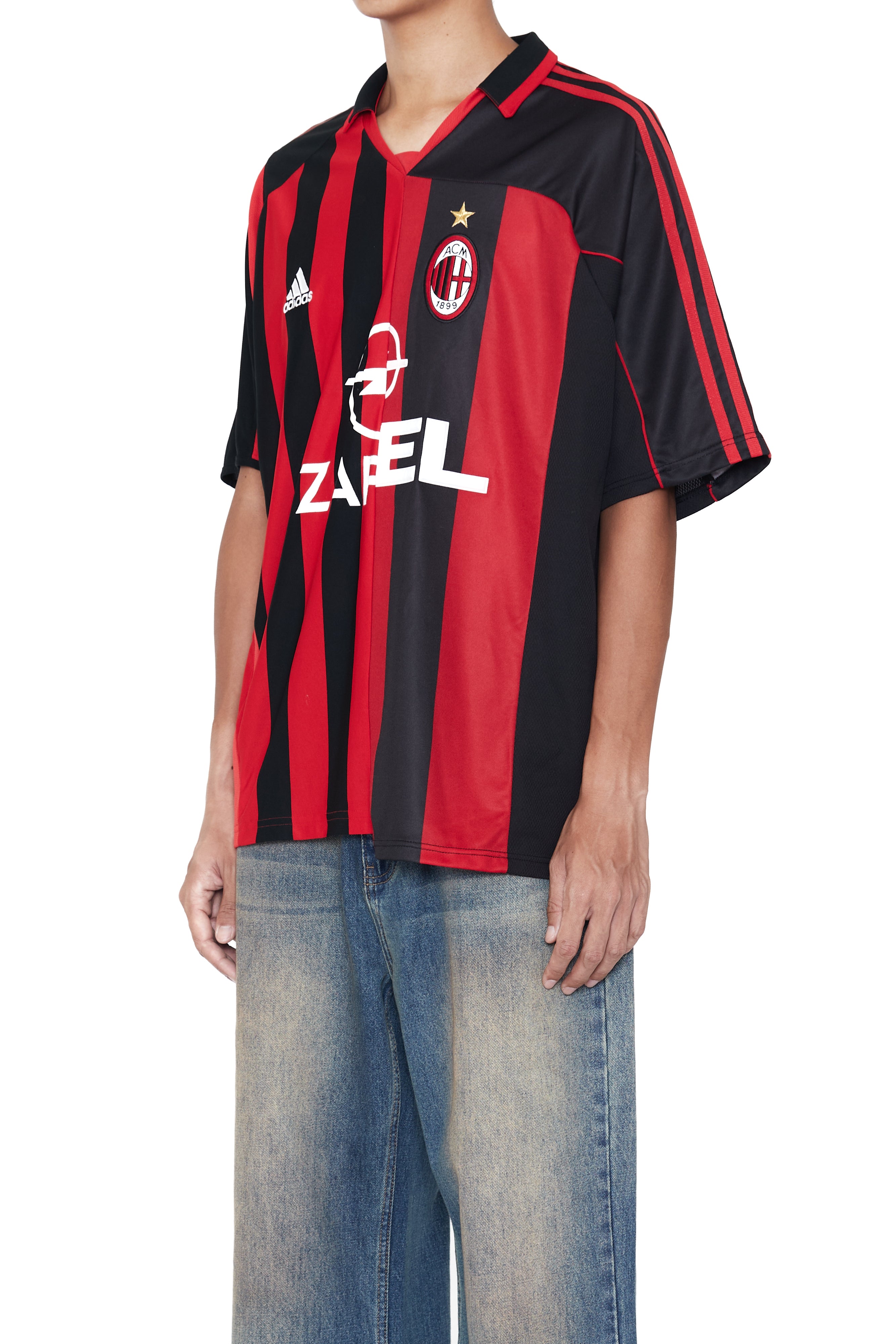 Load image into Gallery viewer, RECONSTRUCTED HYBRID VINTAGE SHORTSLEEVE FOOTBALL JERSEY (AC MILAN)
