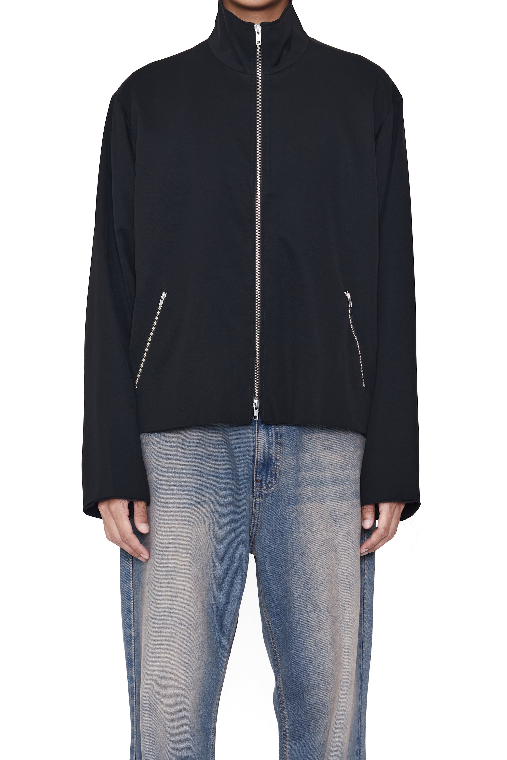 BLACK DISSOLVE HIGH NECK ZIP JACKET