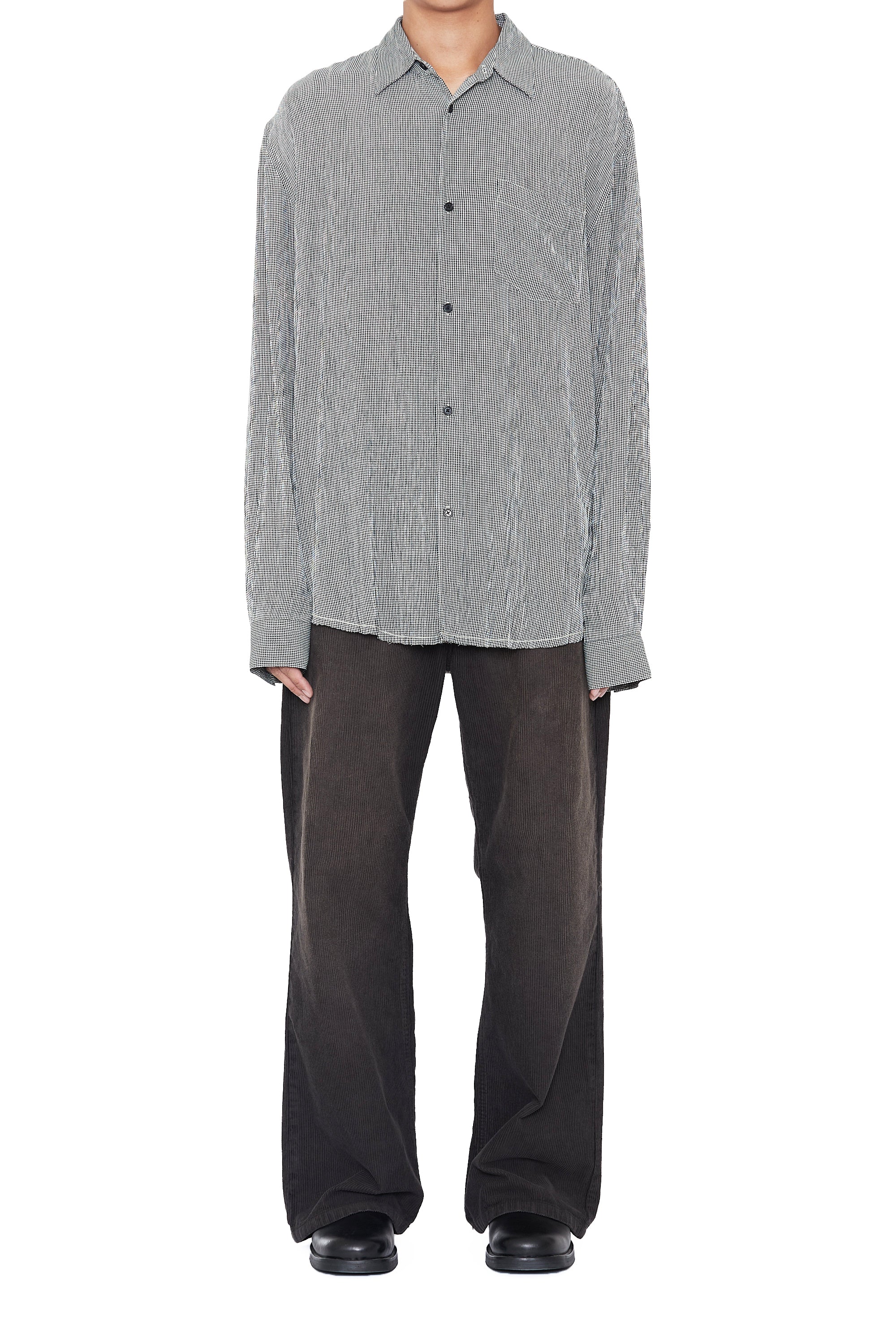 CHECKED RAW EDGES JAZZ SHIRT