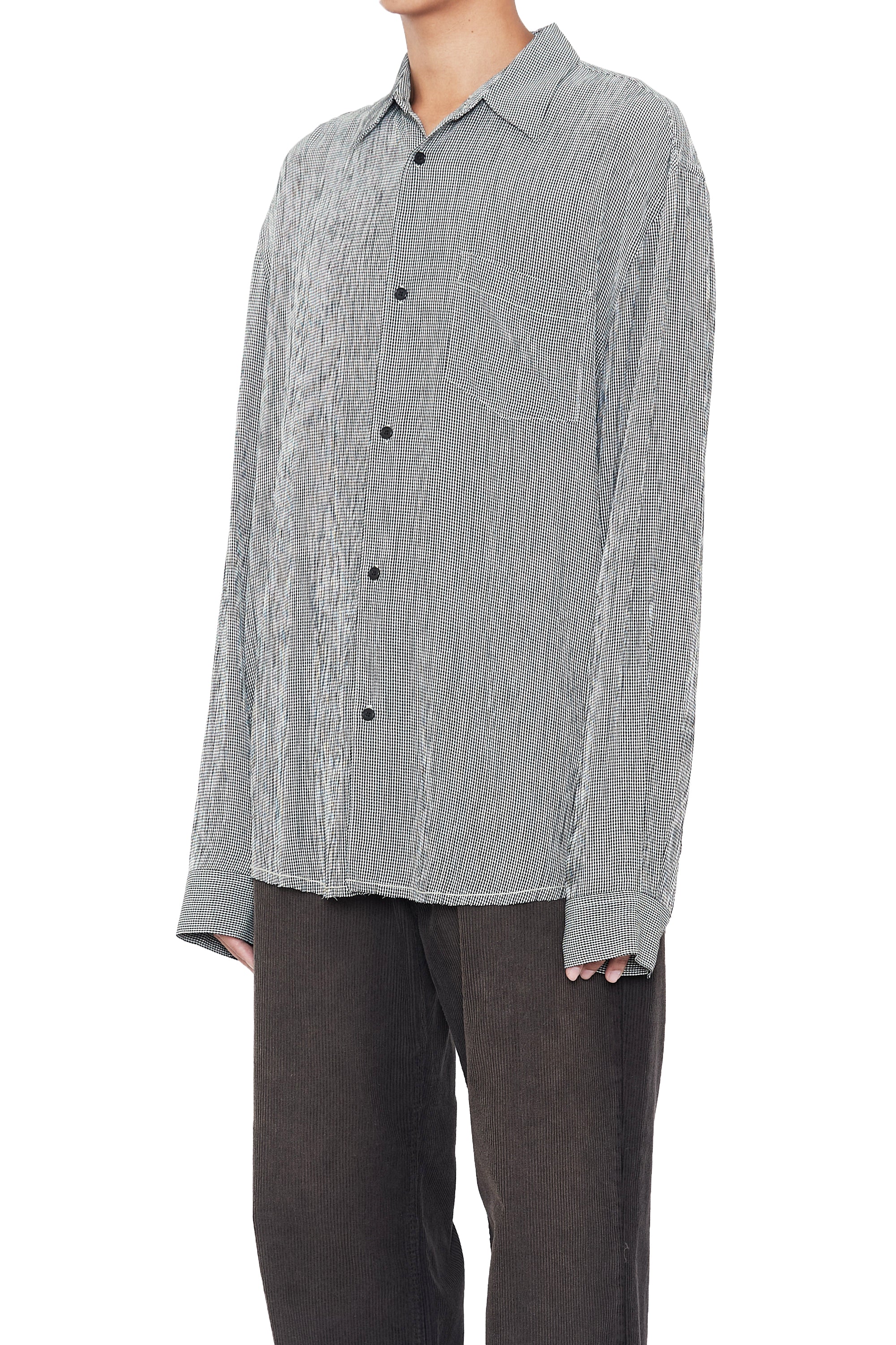 CHECKED RAW EDGES JAZZ SHIRT