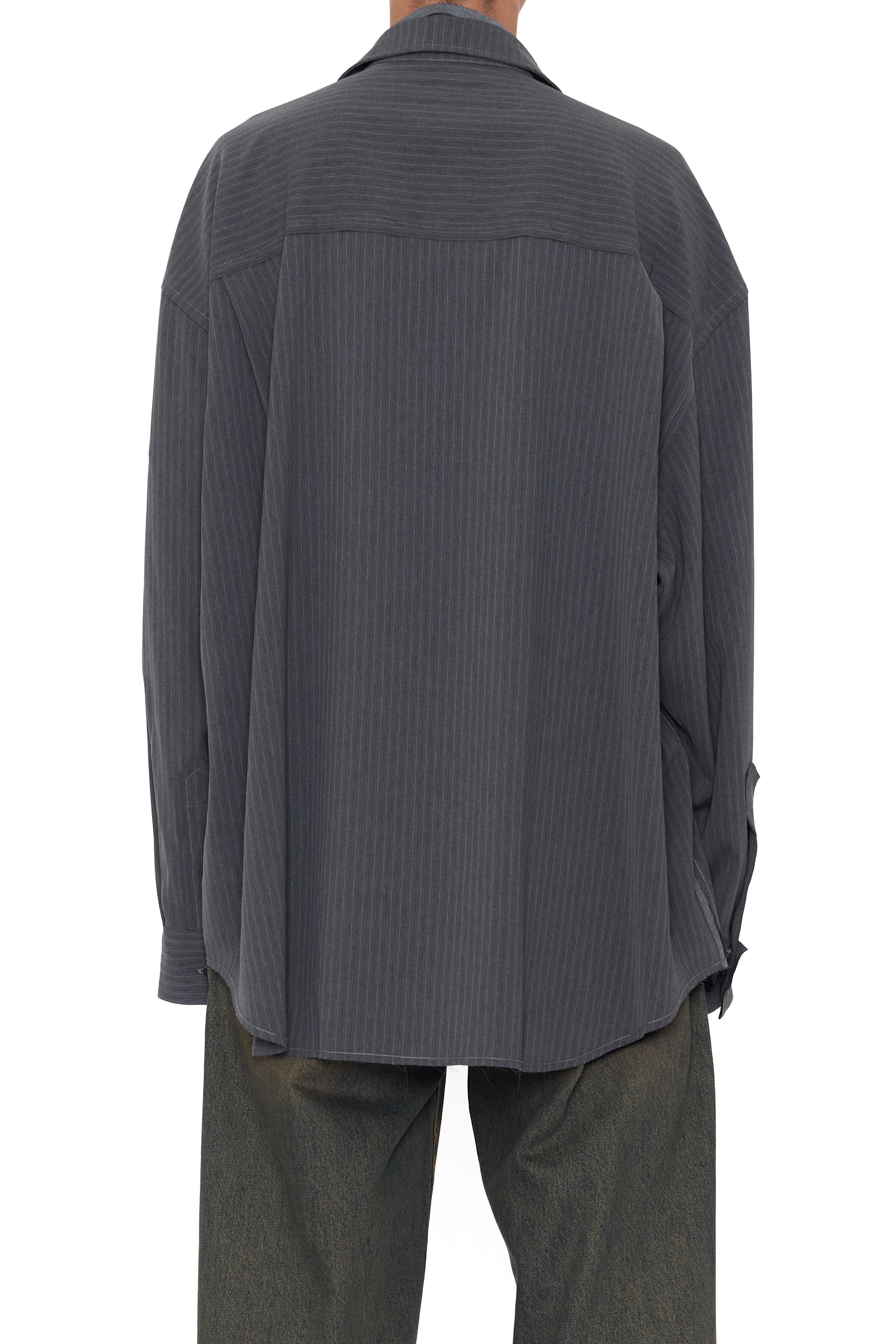 GREY WOOL POLY 2IN1 DOUBLE LAYERED REVERSIBLE HYBRID SHIRT