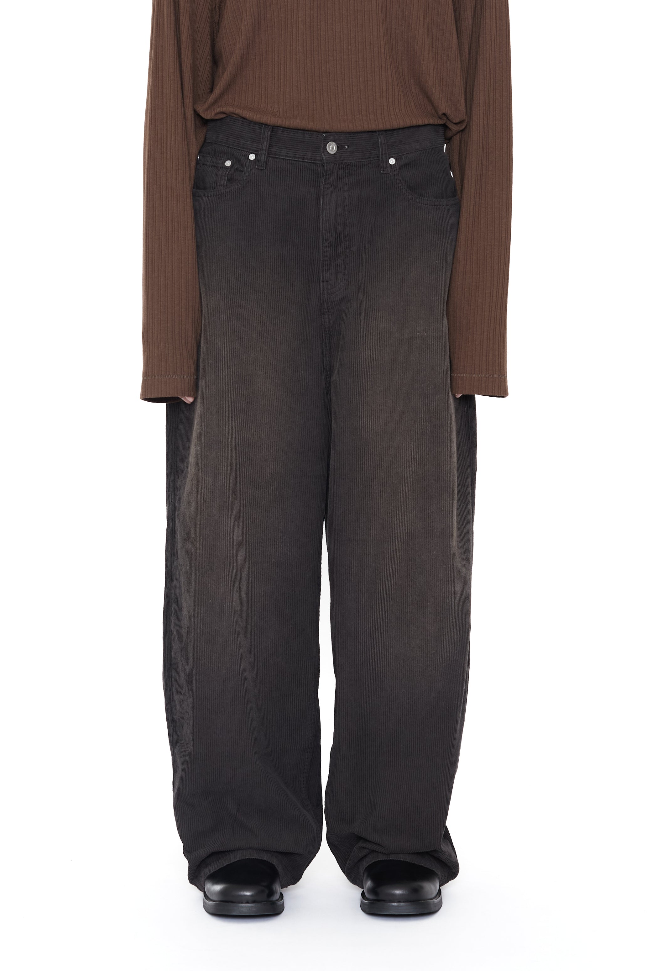 GREY WASHED CORDUROY EXTENDED CUT LUFT PANTS