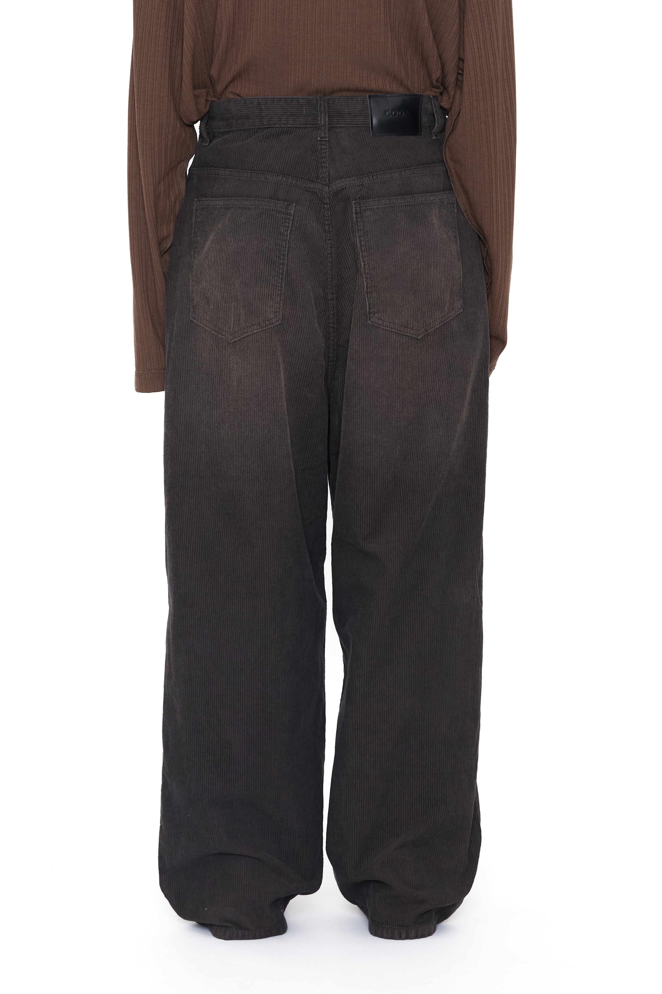 Load image into Gallery viewer, GREY WASHED CORDUROY EXTENDED CUT LUFT PANTS
