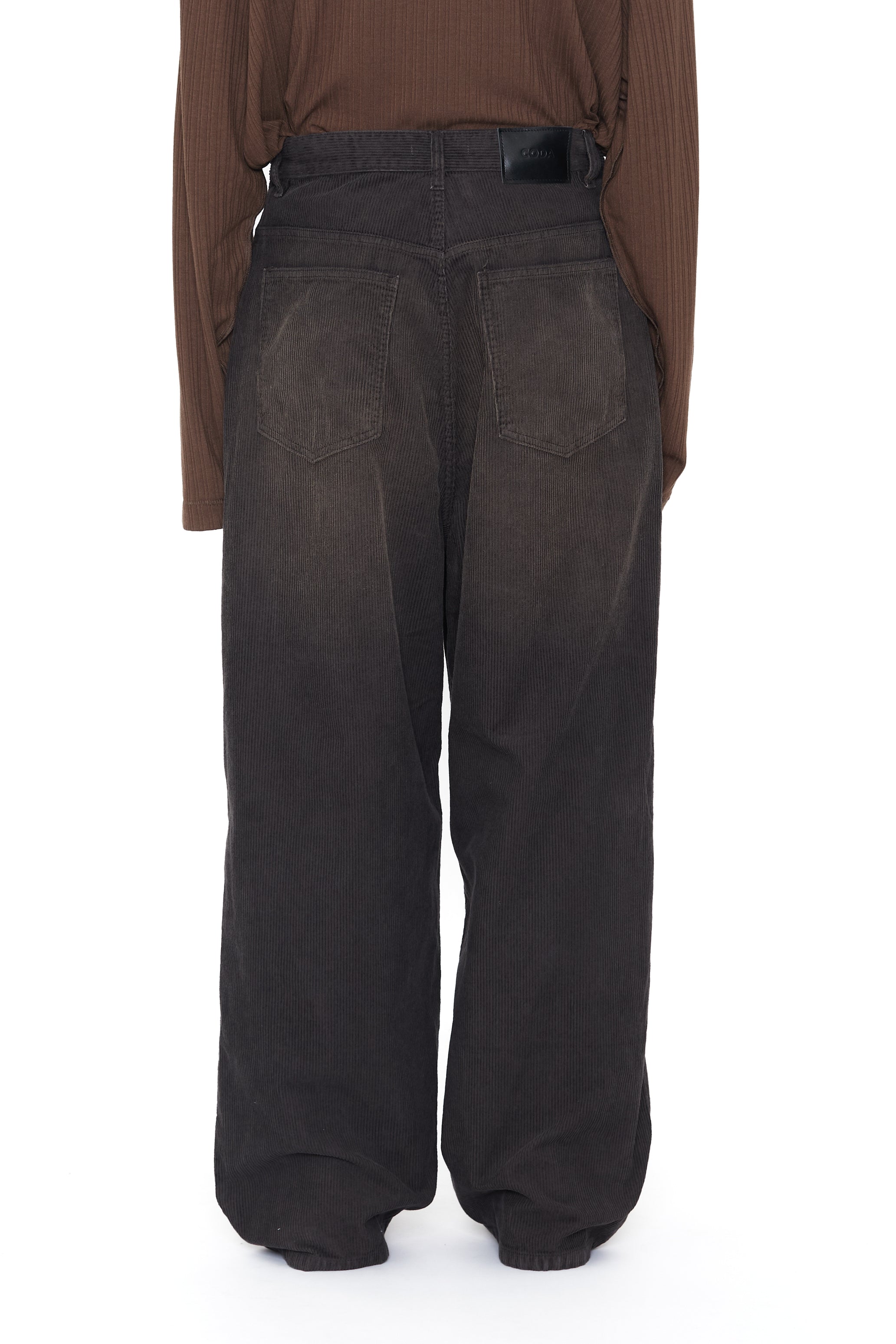 GREY WASHED CORDUROY EXTENDED CUT LUFT PANTS