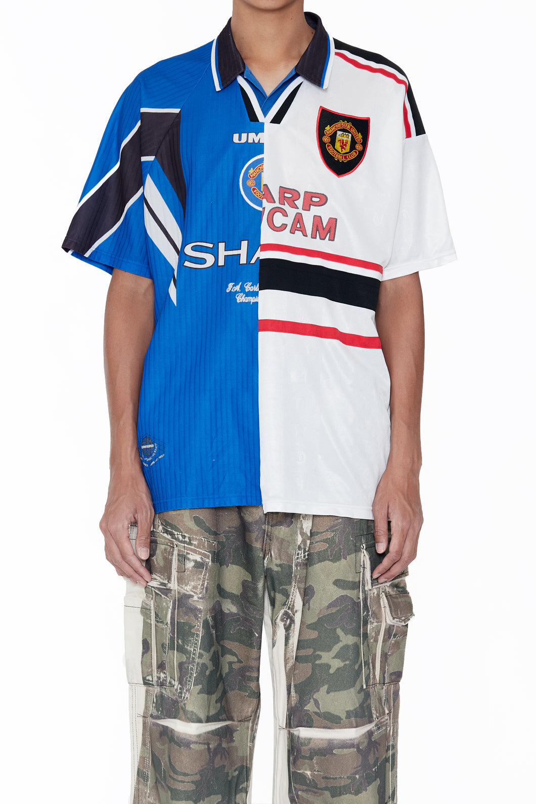 RECONSTRUCTED HYBRID VINTAGE SHORTSLEEVE FOOTBALL JERSEY (MANCHESTER UNITED B)