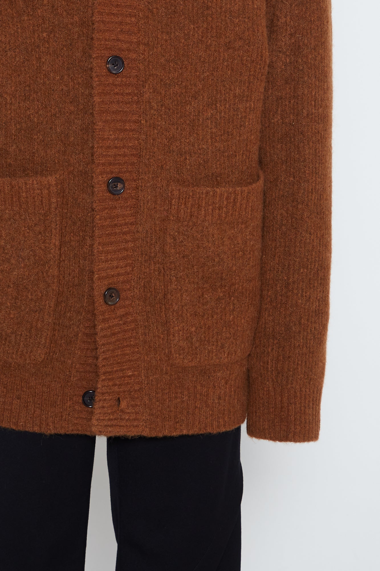 Load image into Gallery viewer, BROWN BABY ALPACA MOHAIR CABIN CARDIGAN
