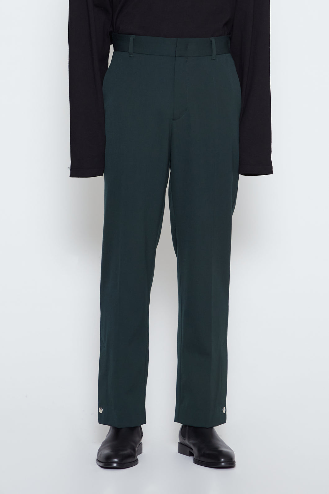 GREEN  SNAP BUTTON SIDE SLIT SLACKS